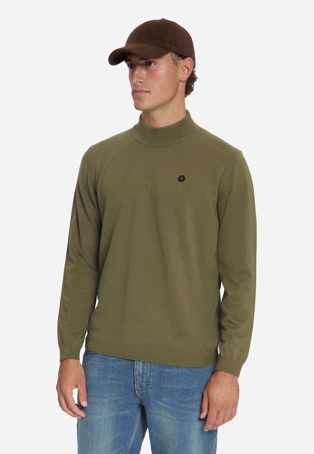 Fine Knit Turtleneck Jumper | Moss