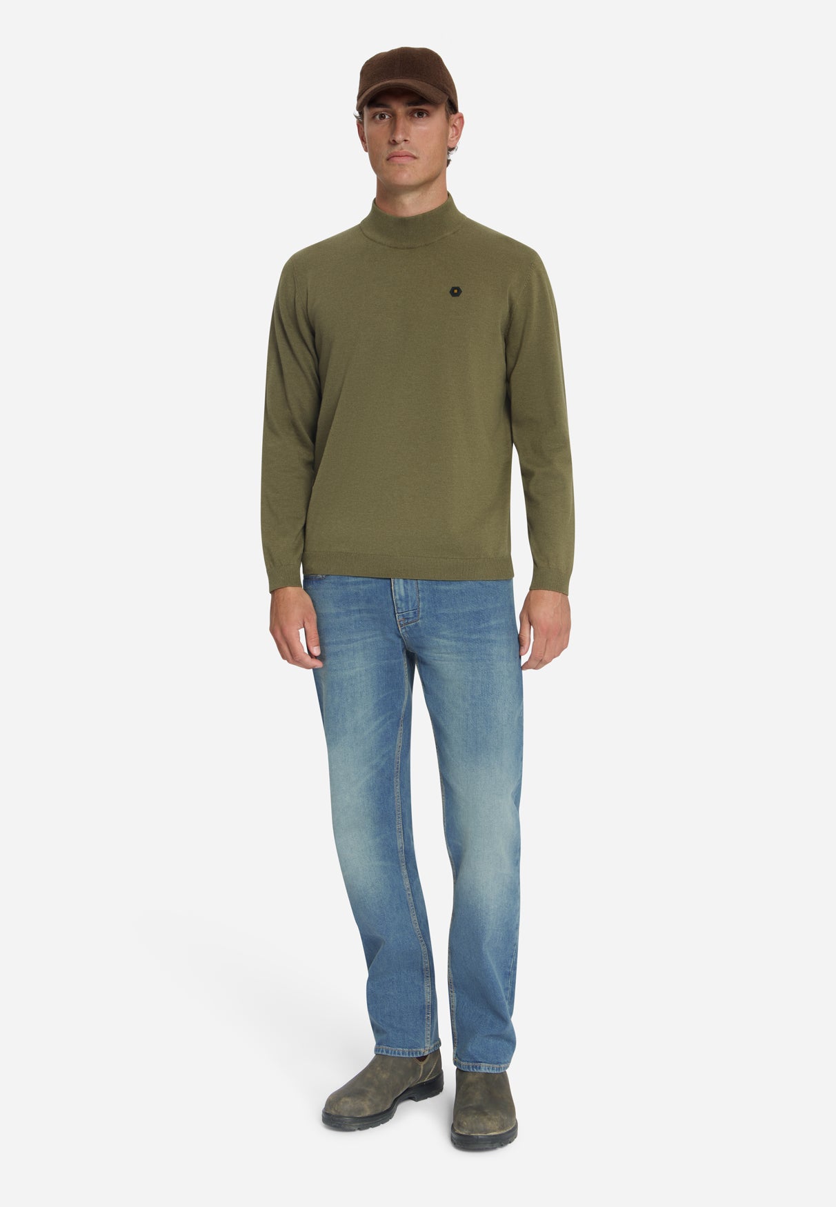 Fine Knit Turtleneck Jumper | Moss