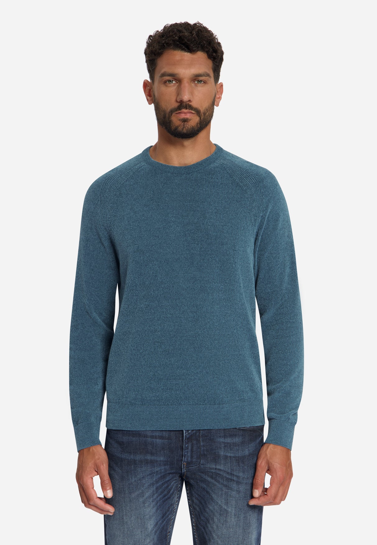 Chenille Strickpullover | Shadow Blue