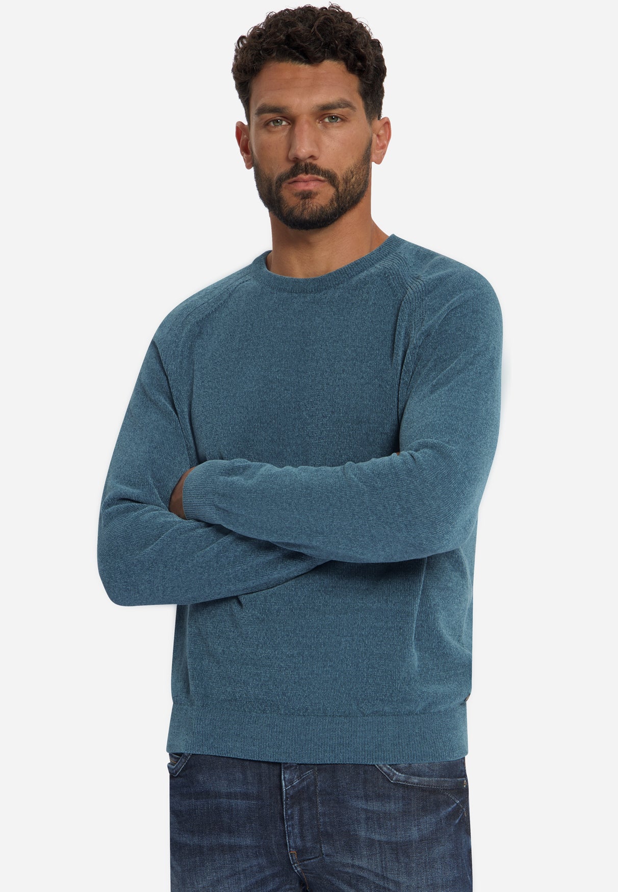 Chenille Strickpullover | Shadow Blue