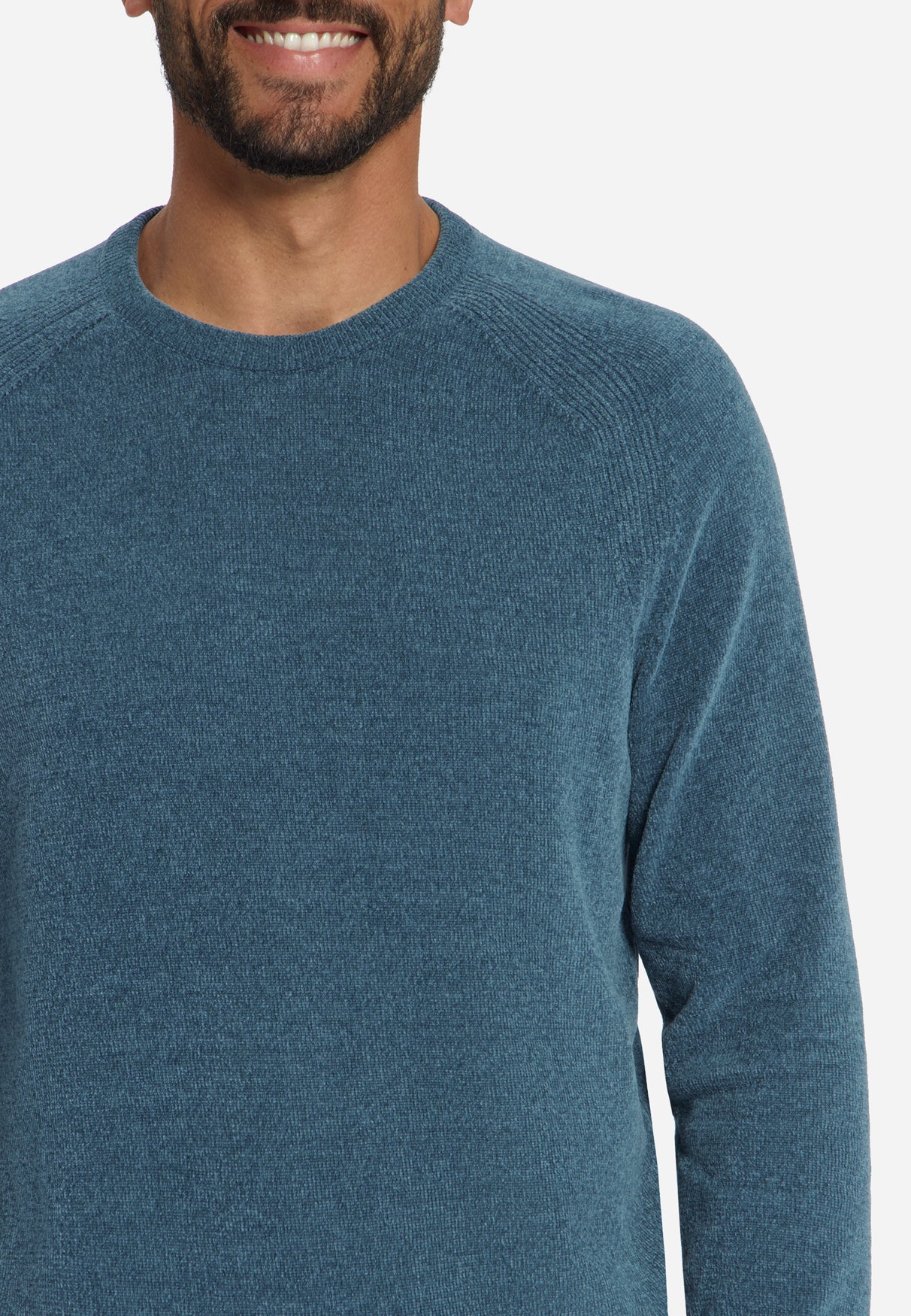 Chenille Strickpullover | Shadow Blue