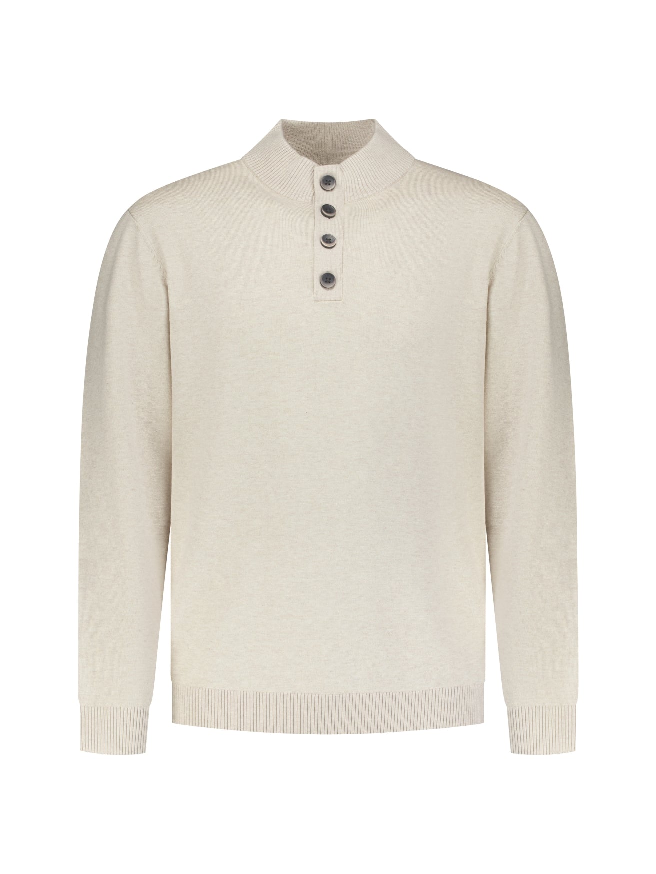Pullover mit Knopfleiste | stone