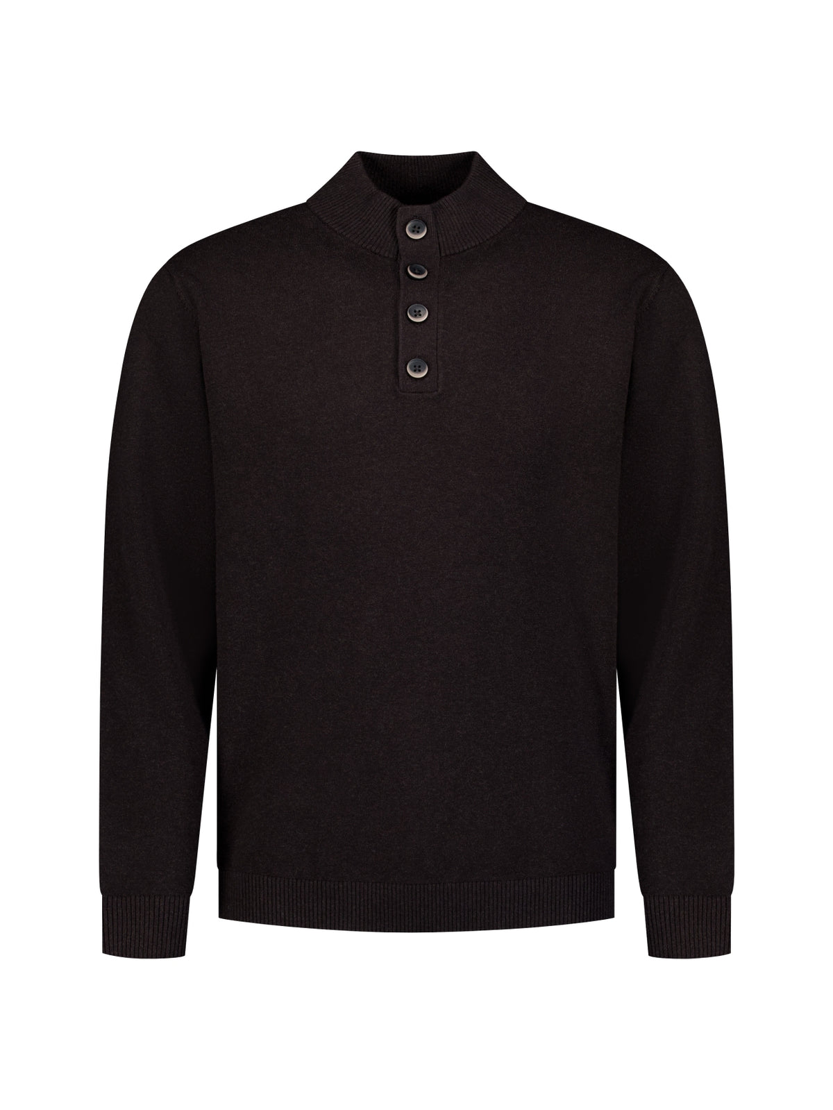 Pullover mit Knopfleiste | Dunkelbraun