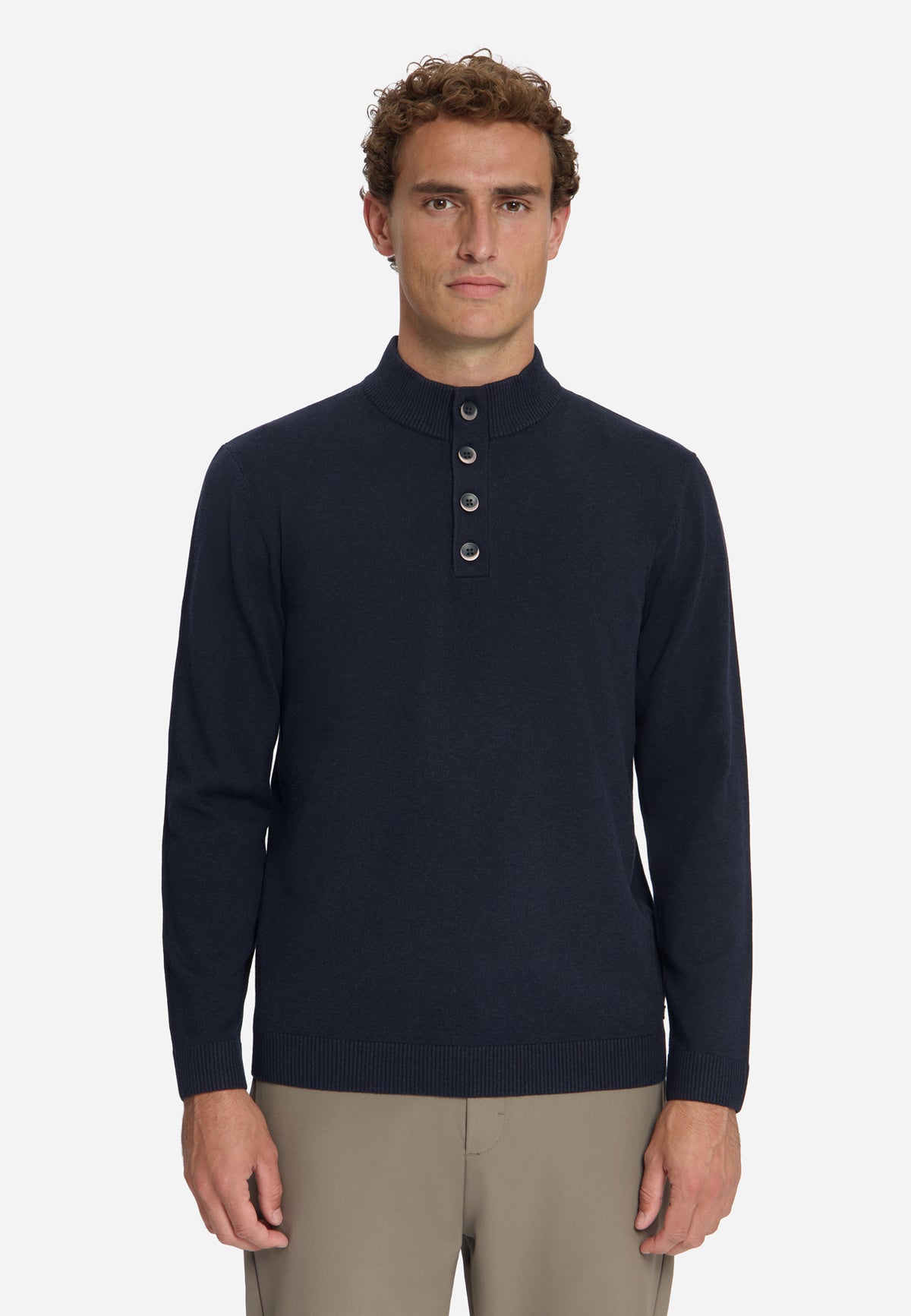 Pullover mit Knopfleiste | Dark Night