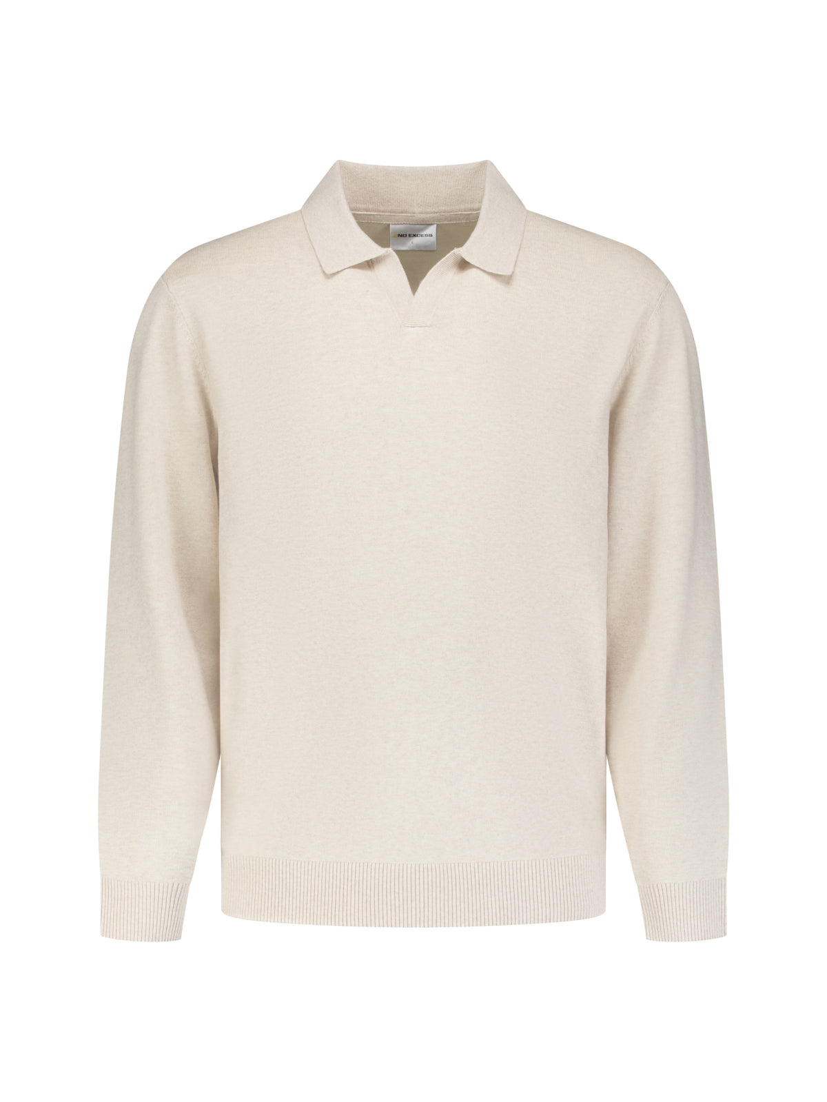 Feinstrick-Polo-Pullover | stone
