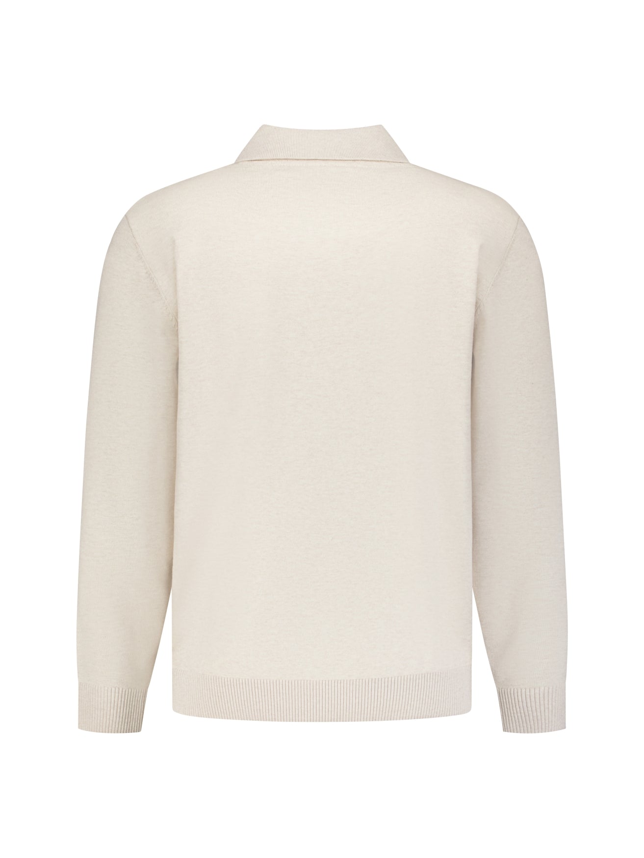 Feinstrick-Polo-Pullover | stone