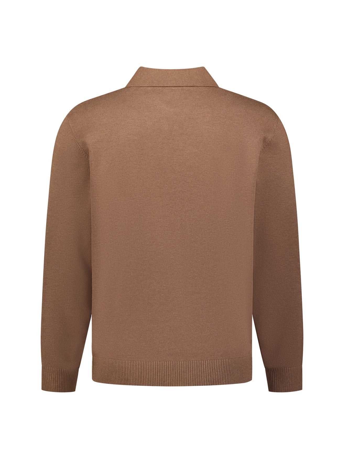 Feinstrick-Polo-Pullover | Hellbraun