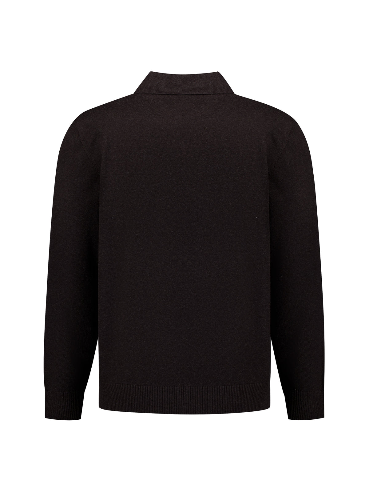 Feinstrick-Polo-Pullover | Dunkelbraun