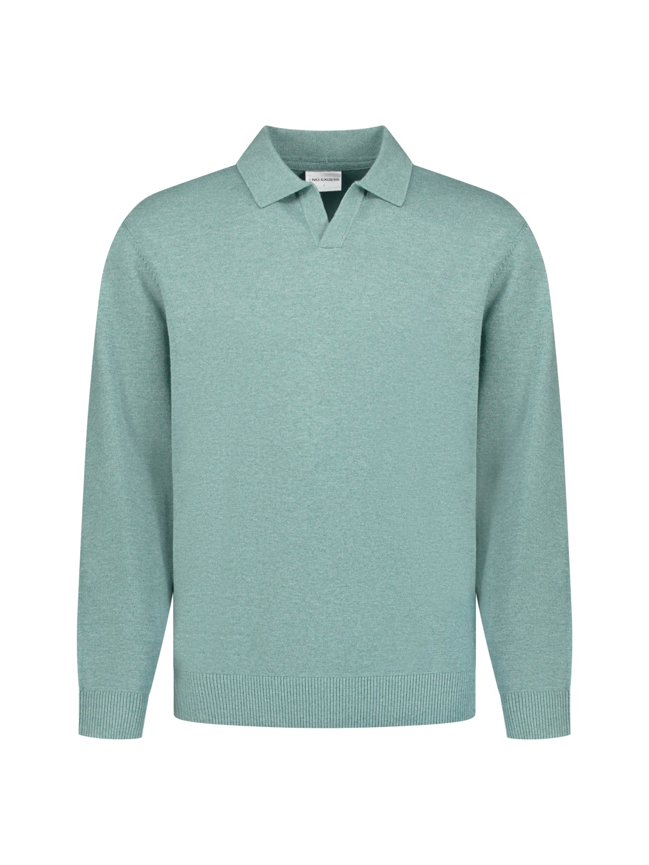 Feinstrick-Polo-Pullover | DUSTY BLUE