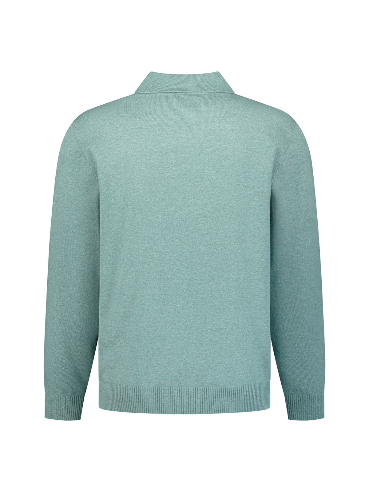 Feinstrick-Polo-Pullover | DUSTY BLUE
