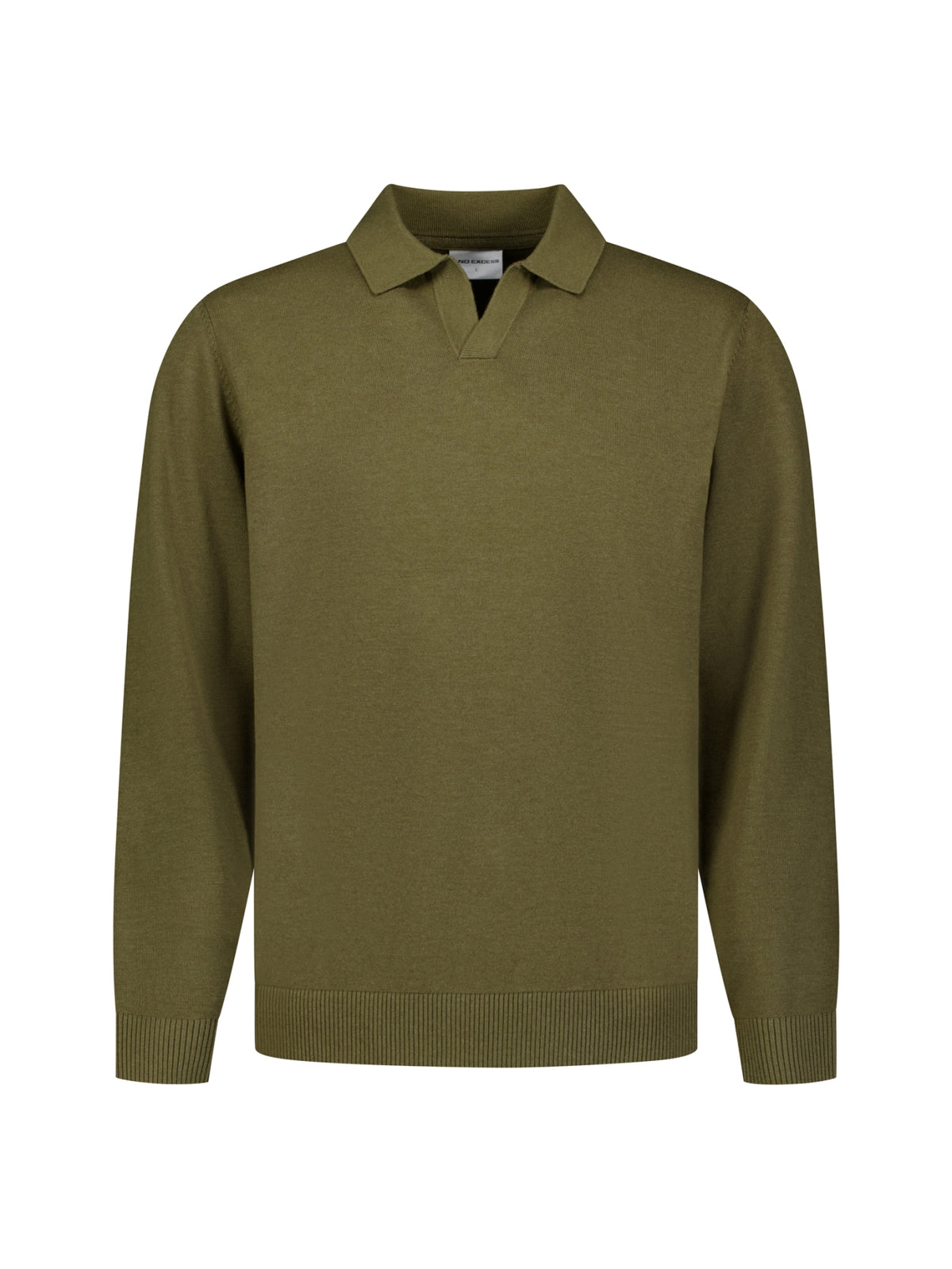 Feinstrick-Polo-Pullover | Moss