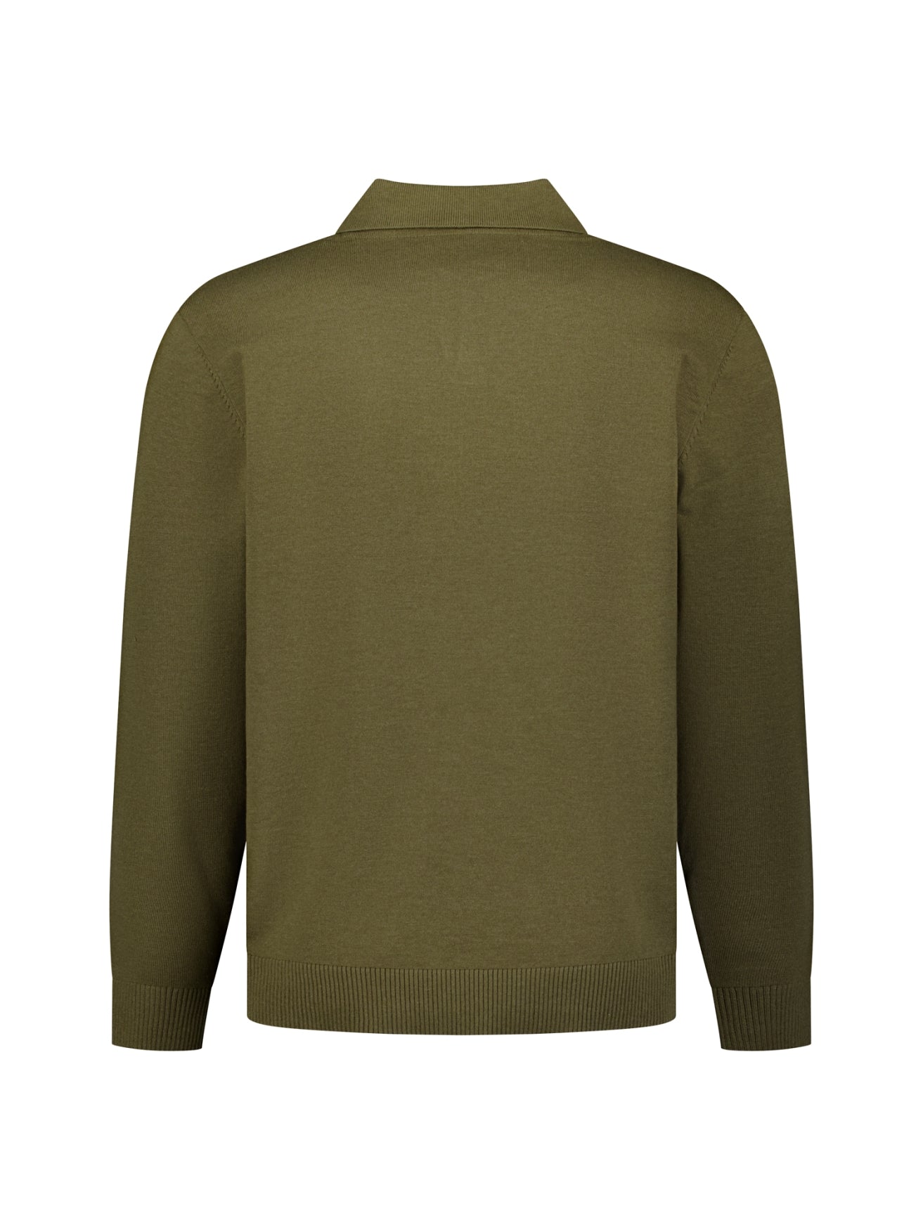 Feinstrick-Polo-Pullover | Moss