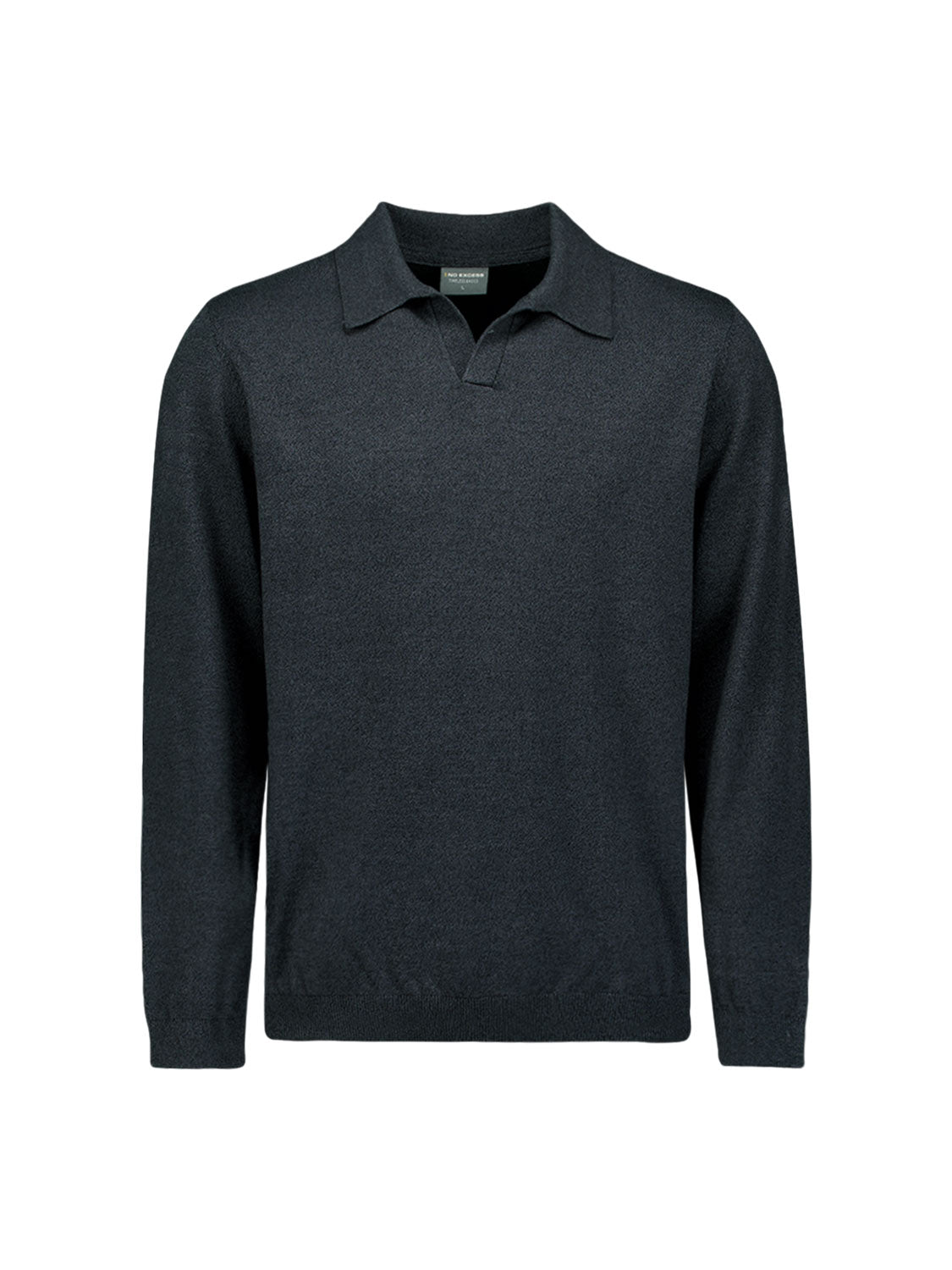 Melange Polo Jumper | Dark Grey