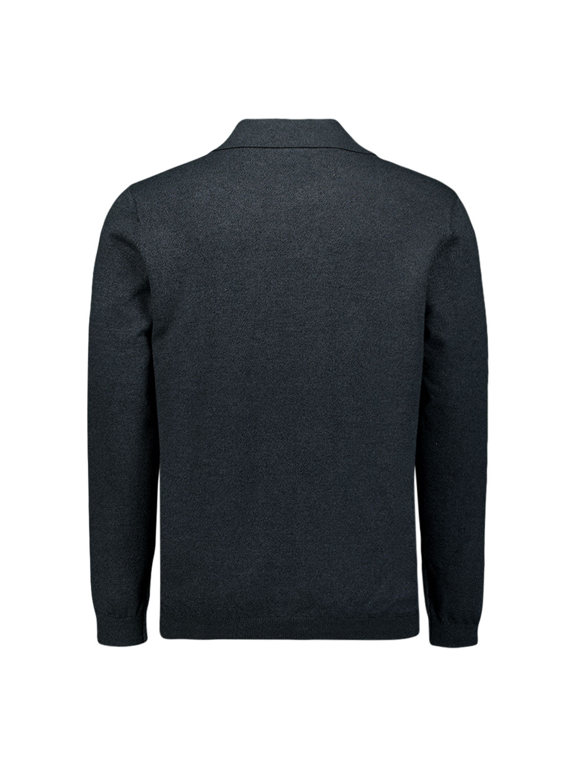 Melange Polo Jumper | Dark Grey