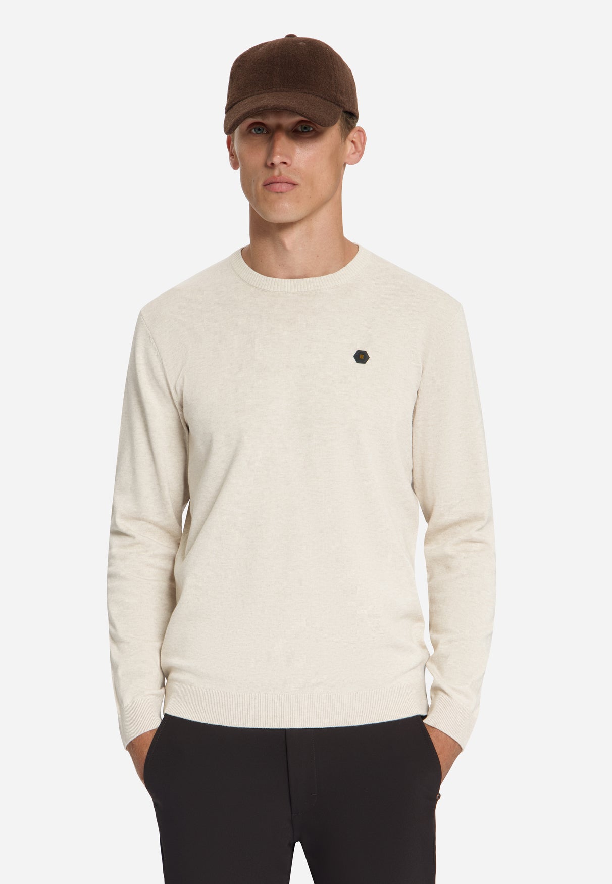 Melange Strickpullover | Stone