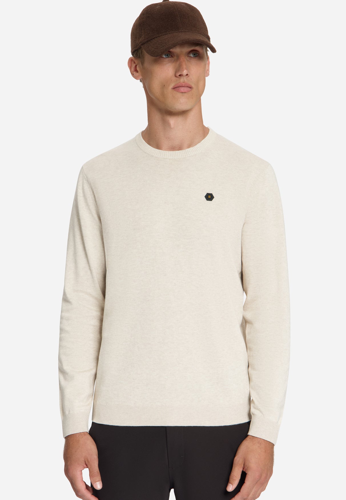 Melange Strickpullover | Stone