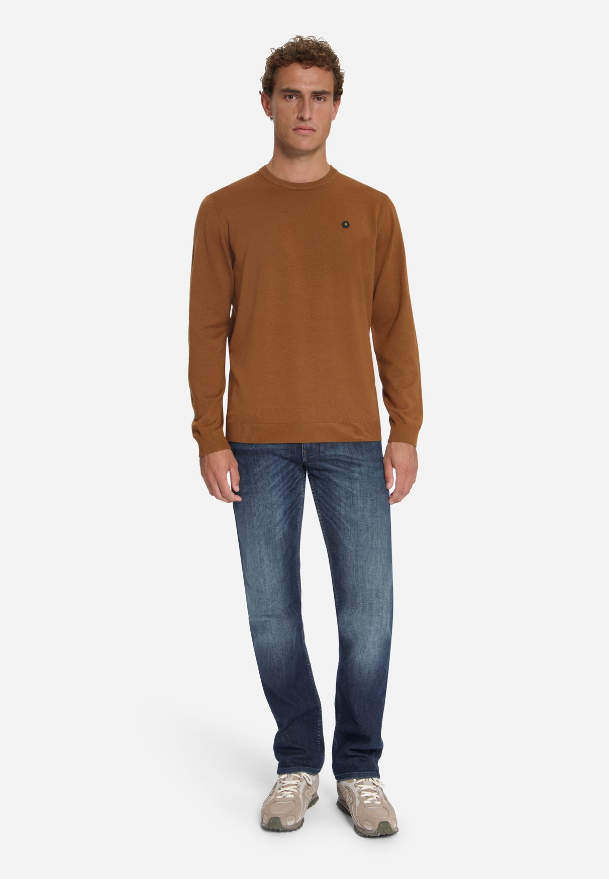 Melange Strickpullover | Caramel