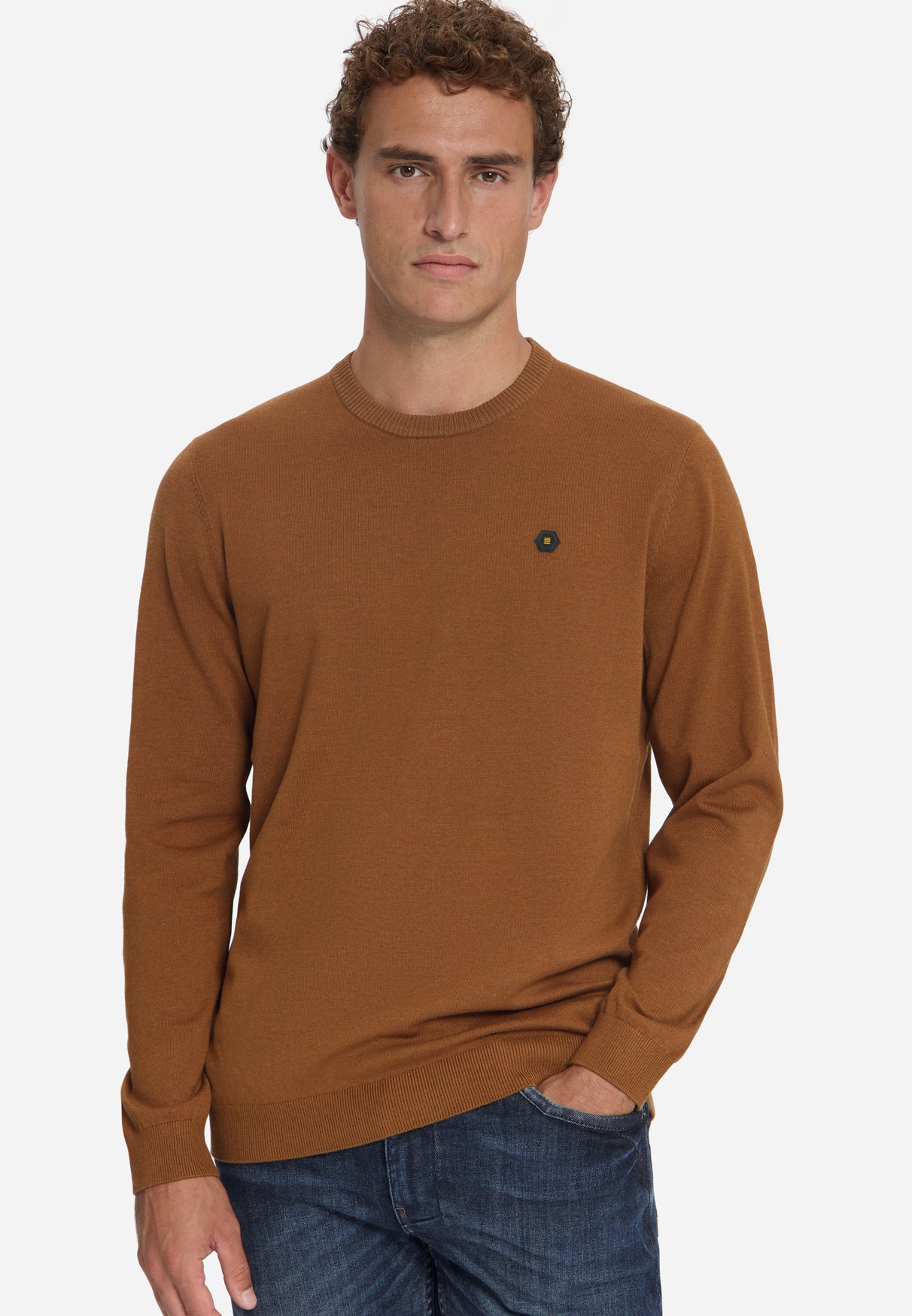 Melange Strickpullover | Caramel