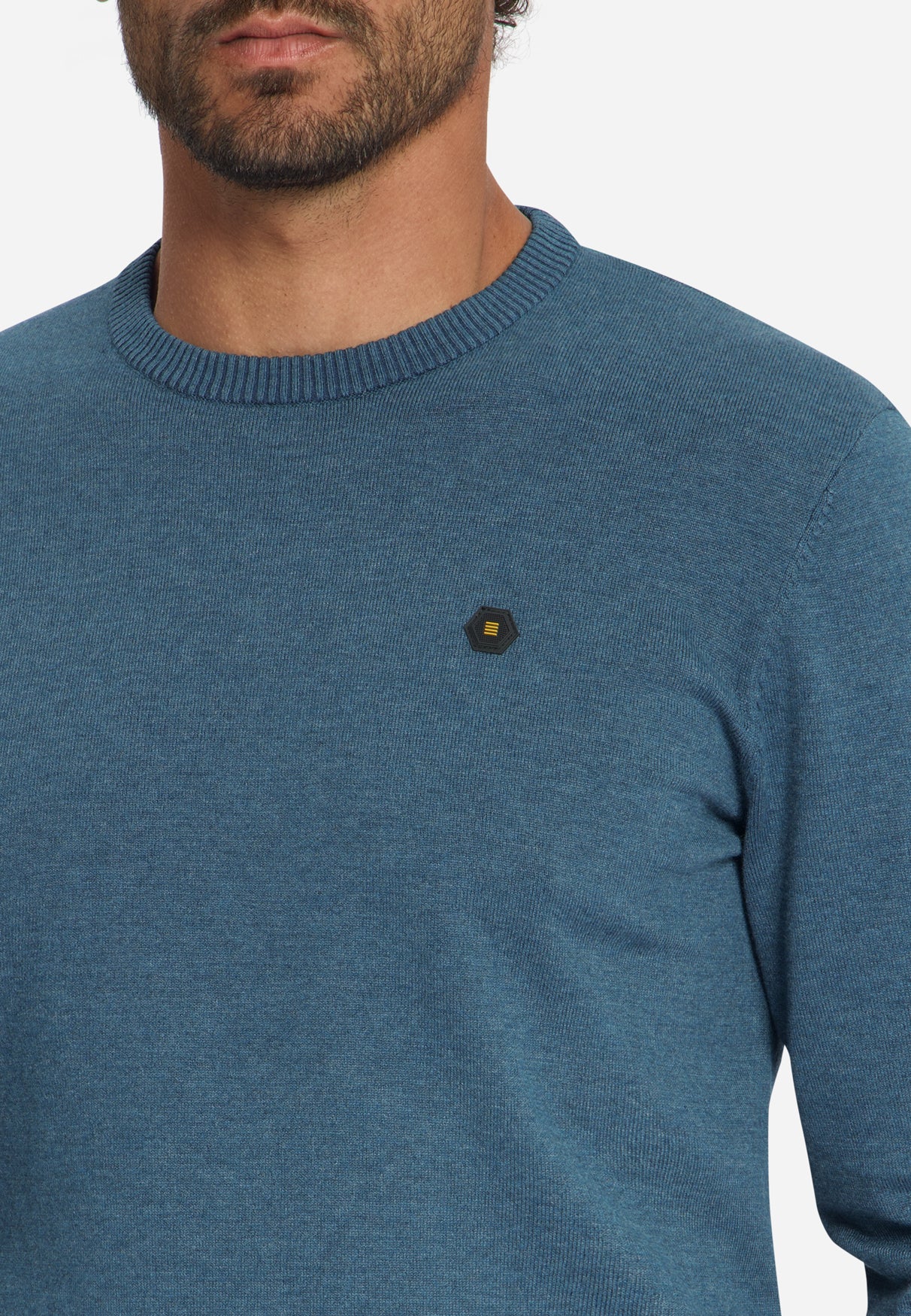Melange Strickpullover | Shadow Blue
