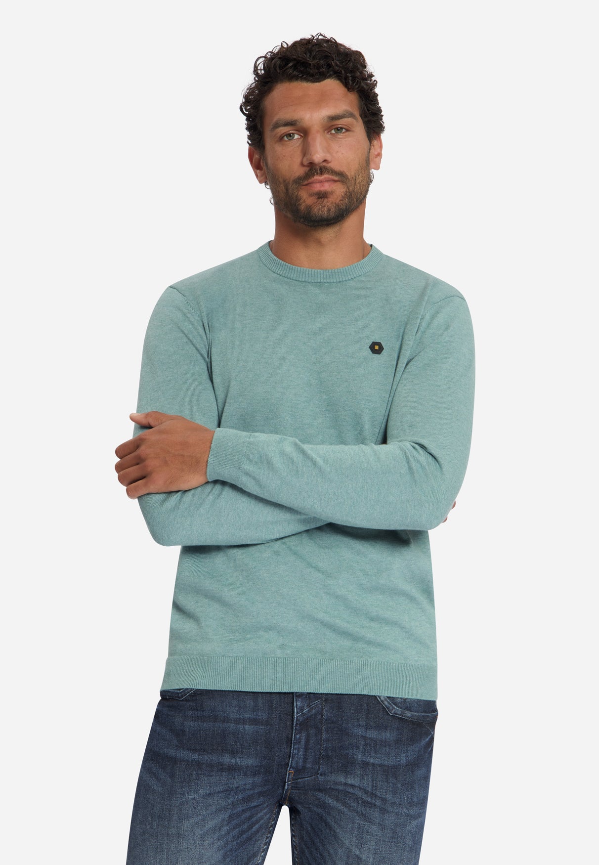 Melange-Pullover | DUSTY BLUE