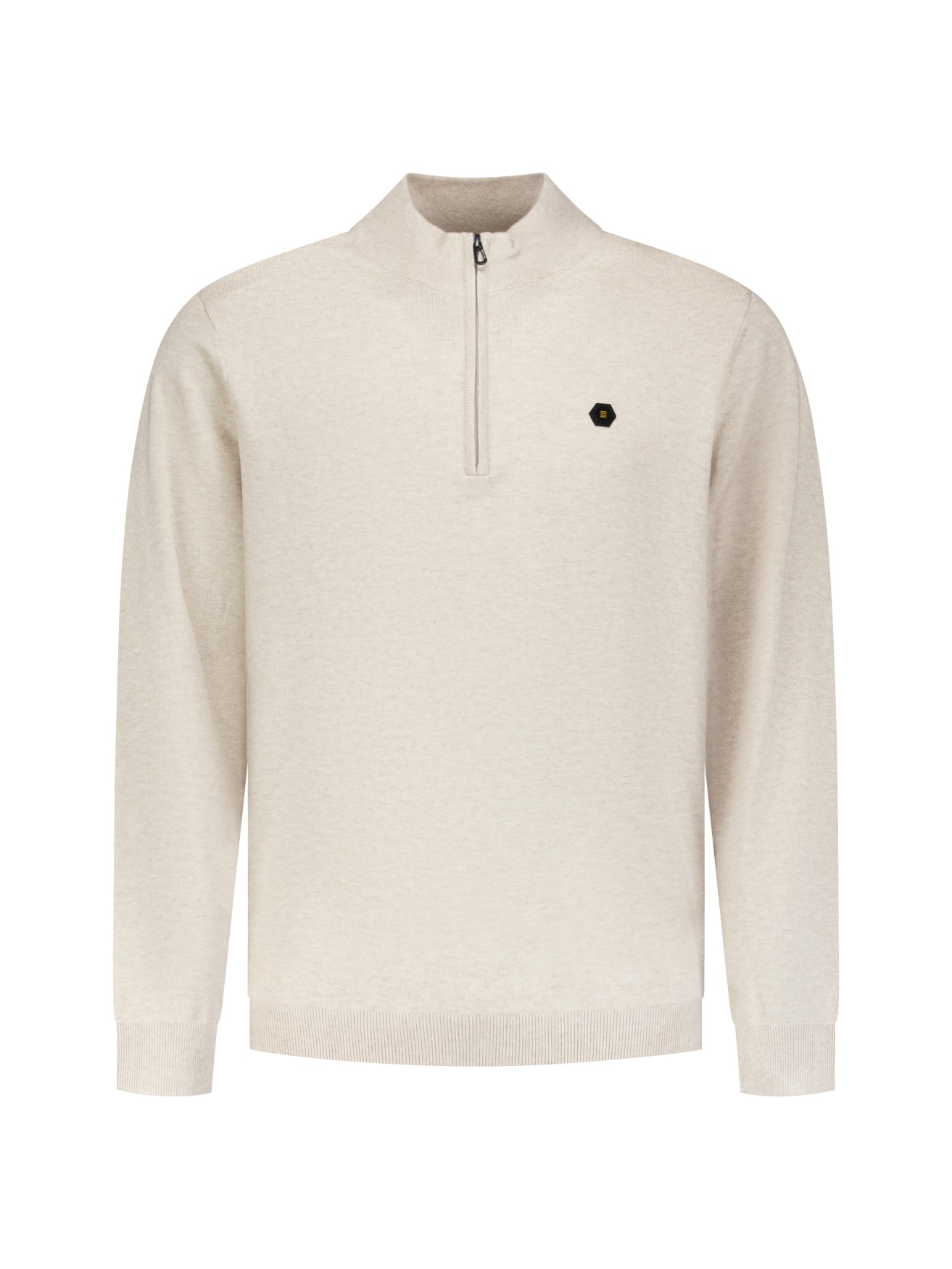 Half-Zip Melange Jumper | Stone