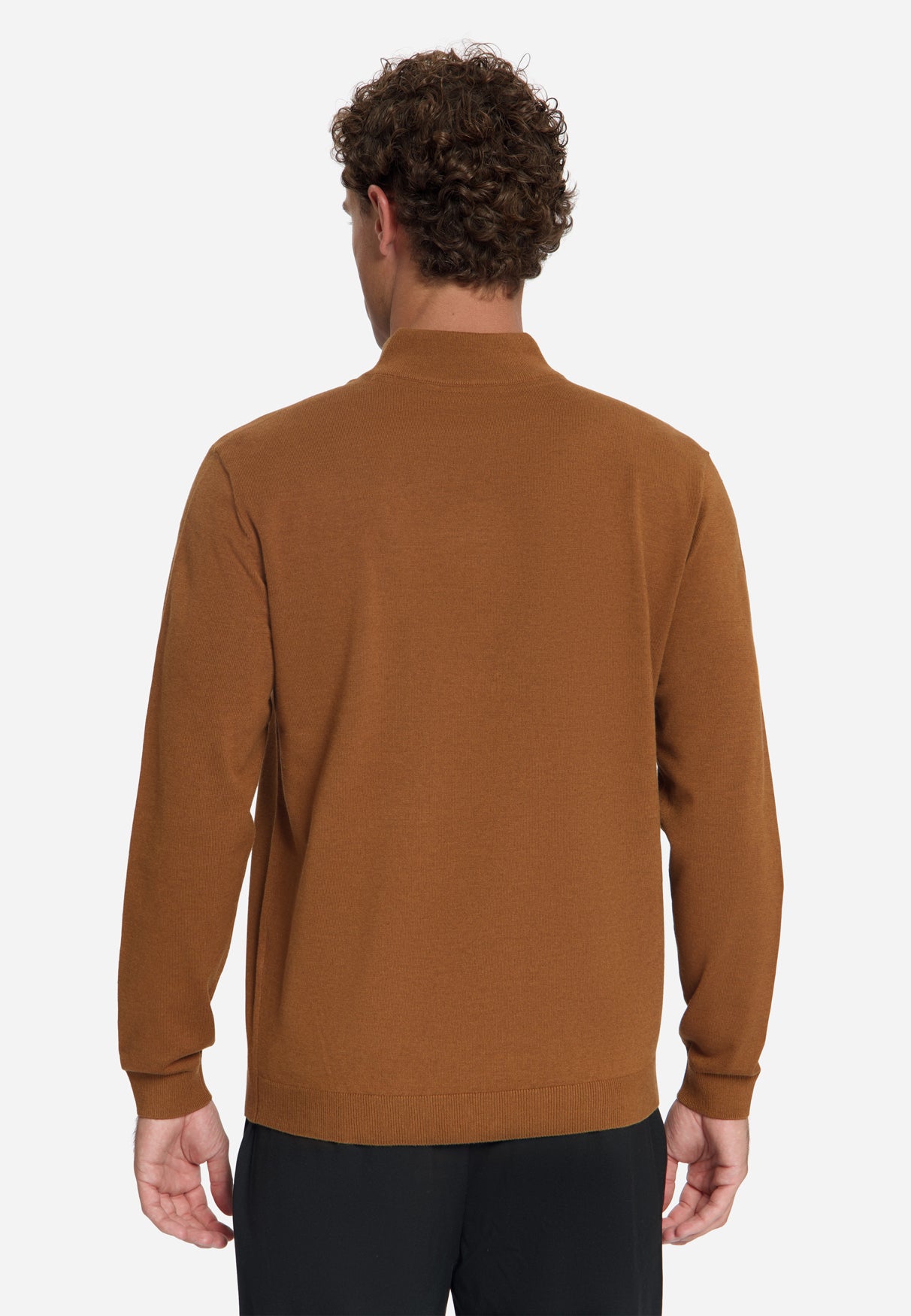 Half-Zip Melange Jumper | Caramel