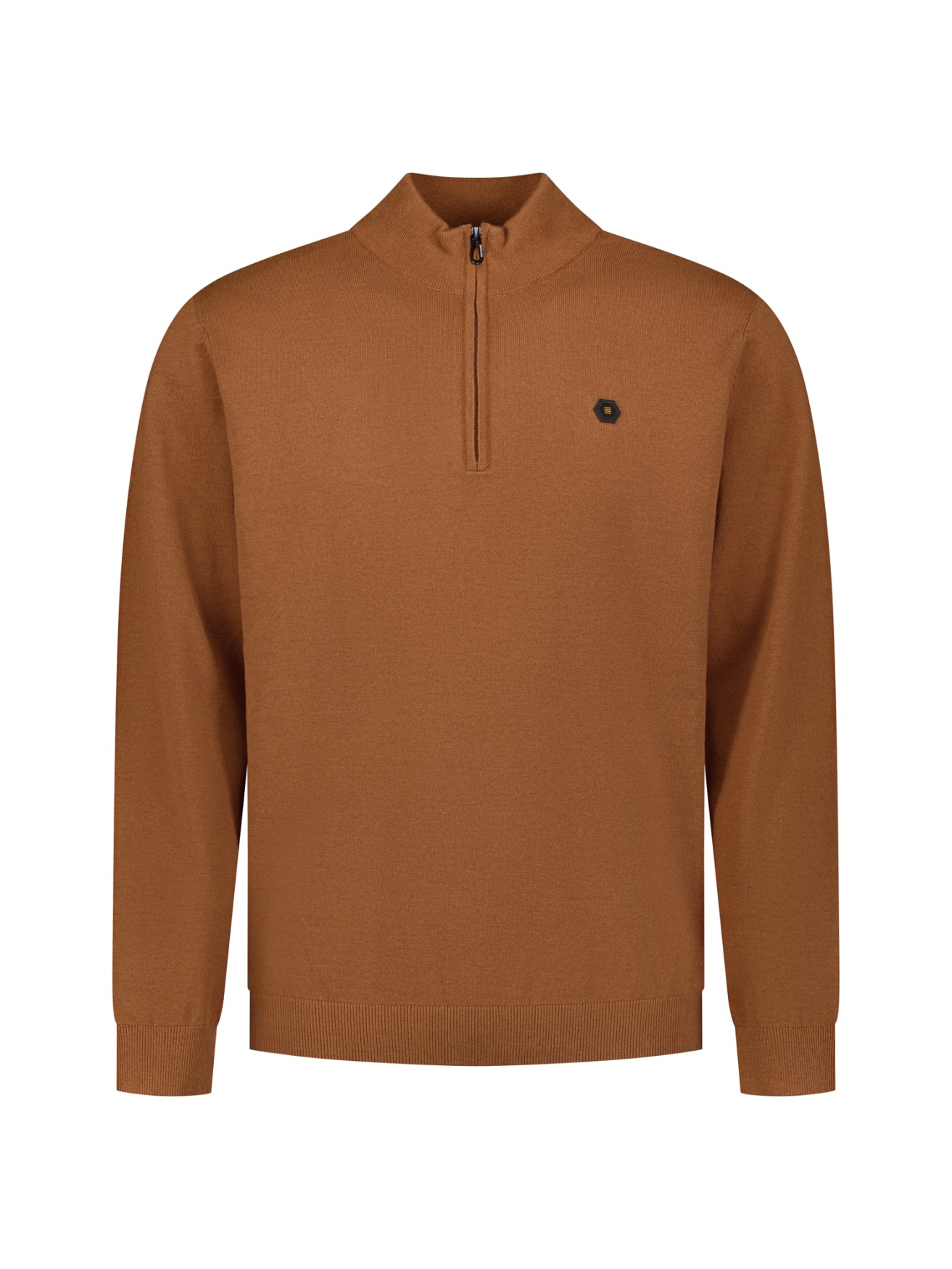 Half-Zip Melange Jumper | Caramel