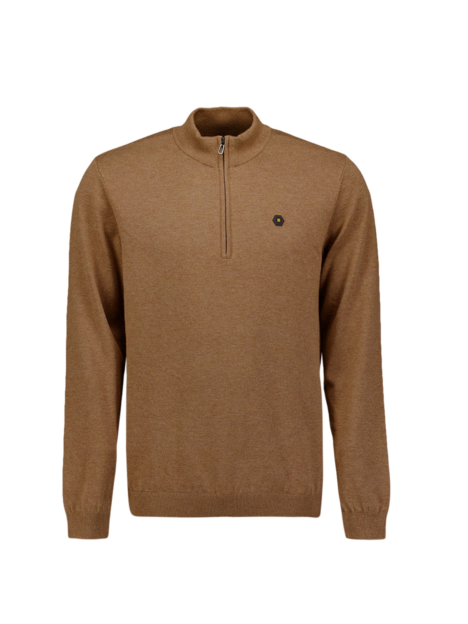 Melange Half-Zip Strickpullover | Caramel