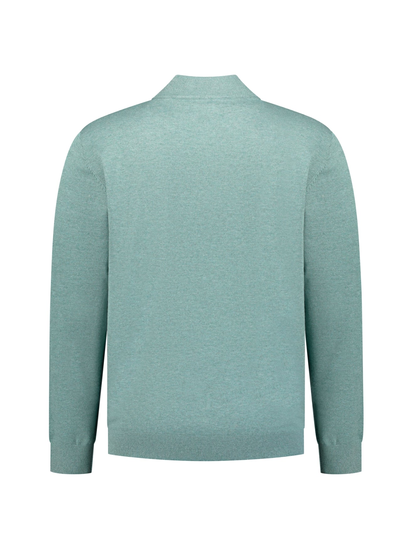 Melange Half-Zip Strickpullover | Dusty Blue