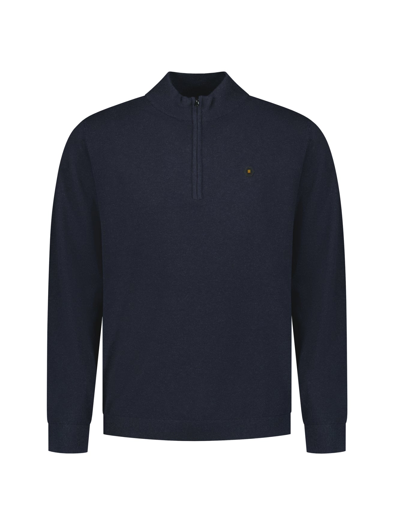 Melange Half-Zip Strickpullover | Dark Night