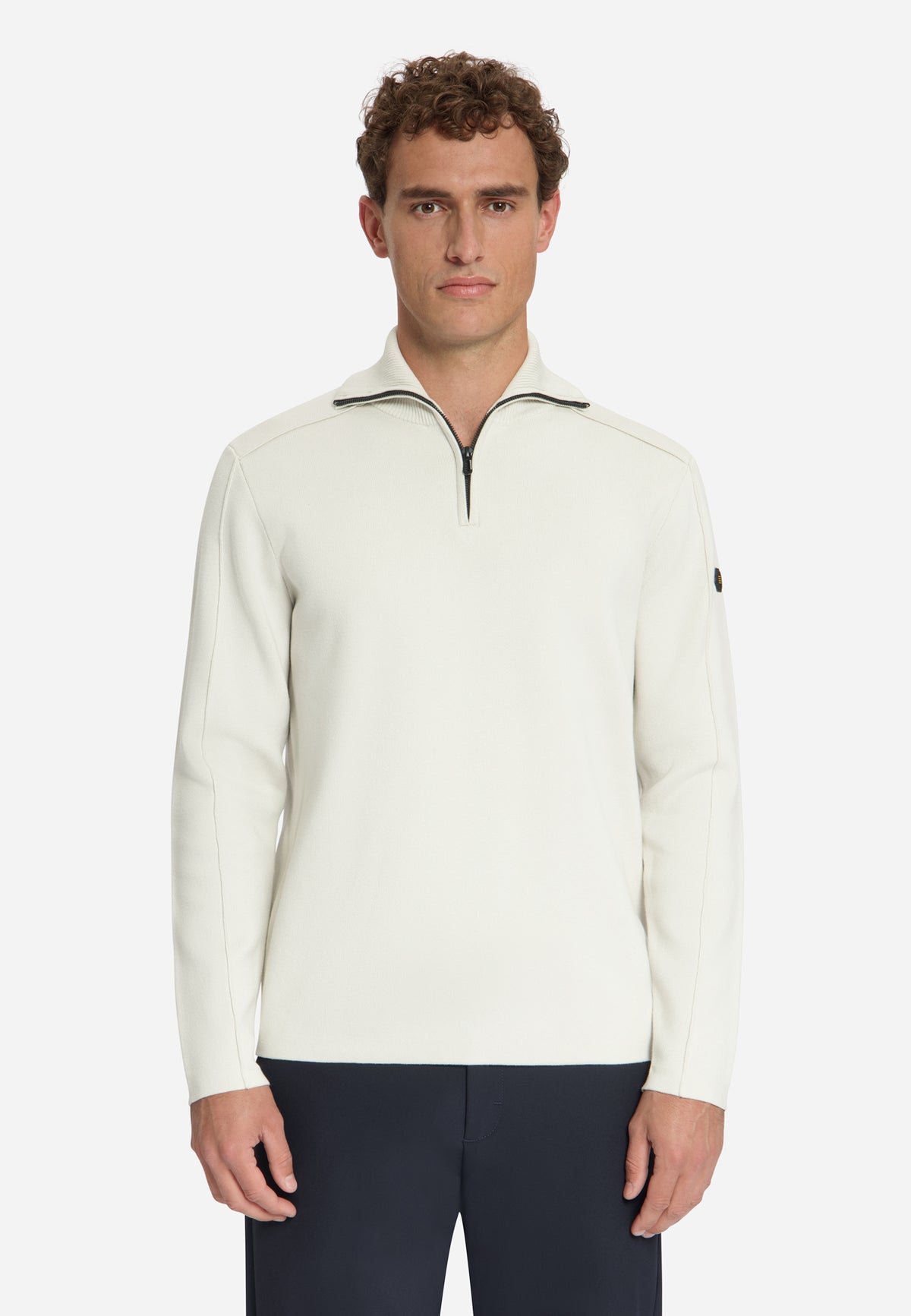 Textured Half-Zip Jumper | Chalk
