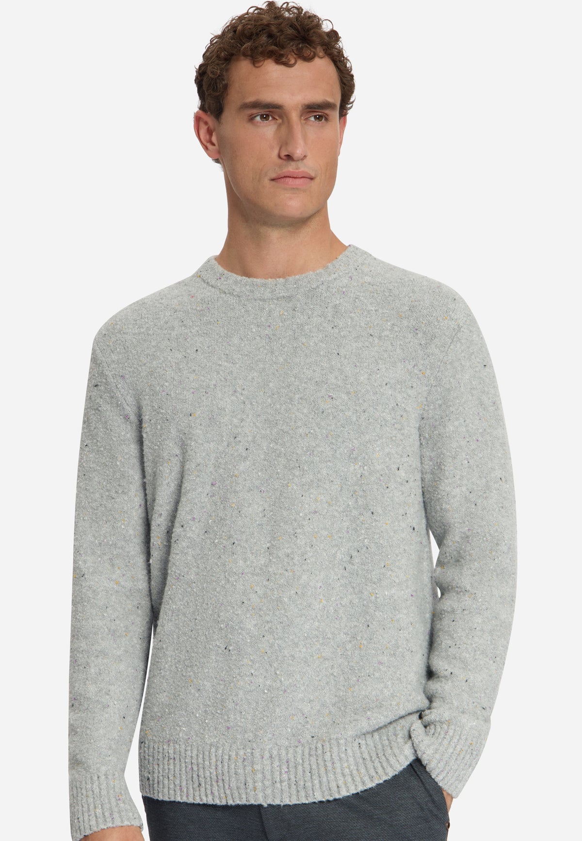Pullover in Tweed-Optik | Grey Melange