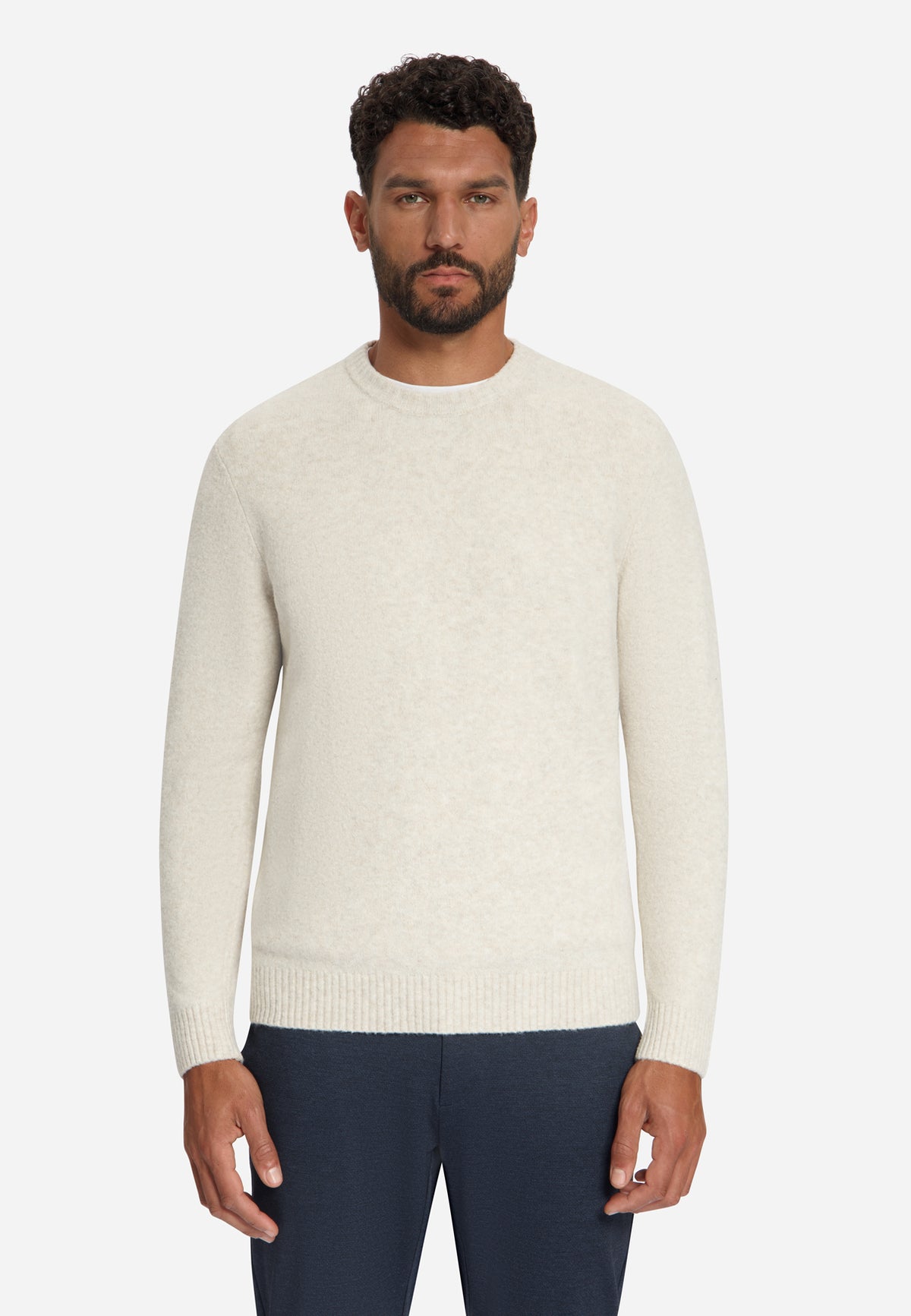 Lightweight Melange Jumper | Stone