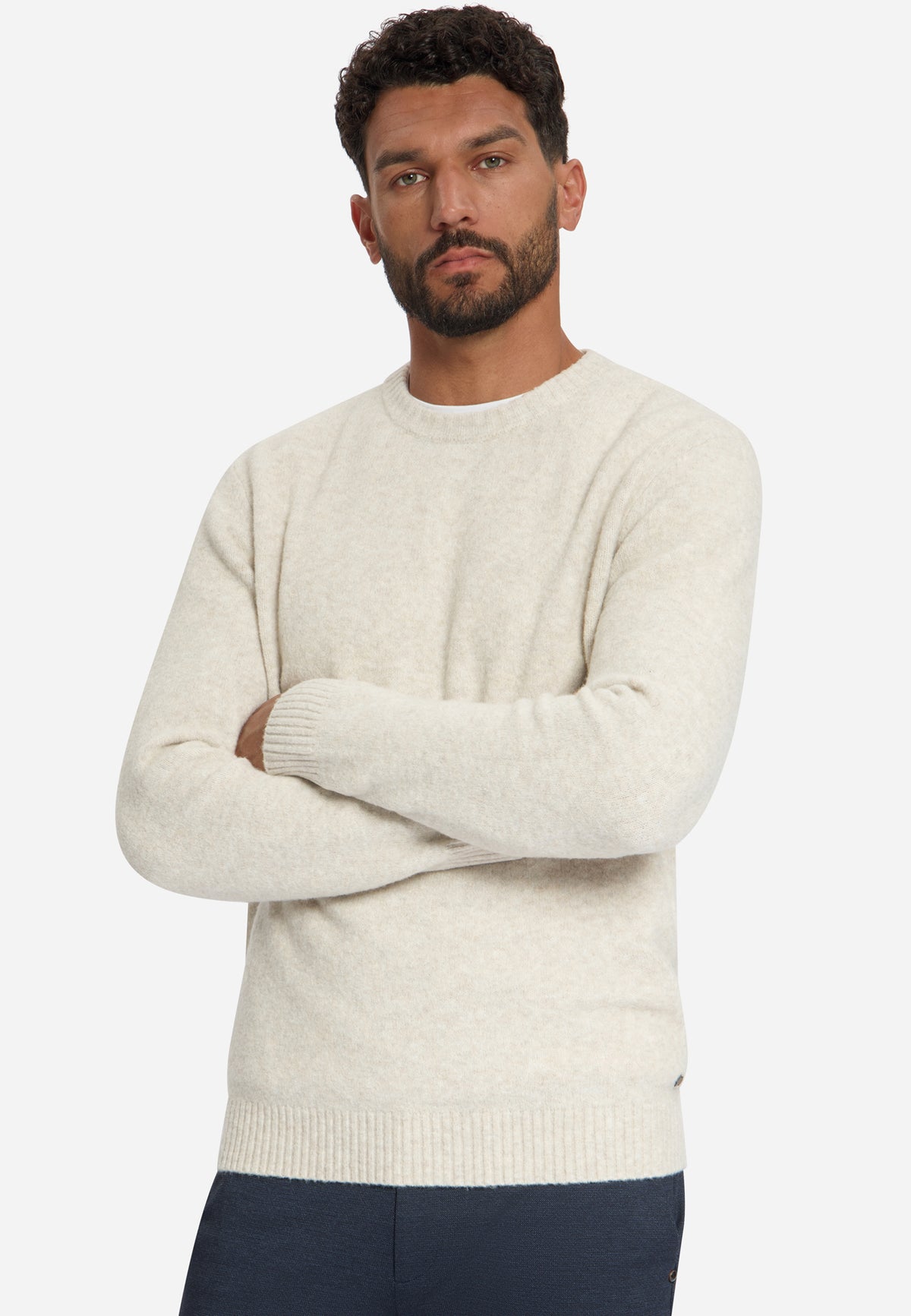 Lightweight Melange Jumper | Stone