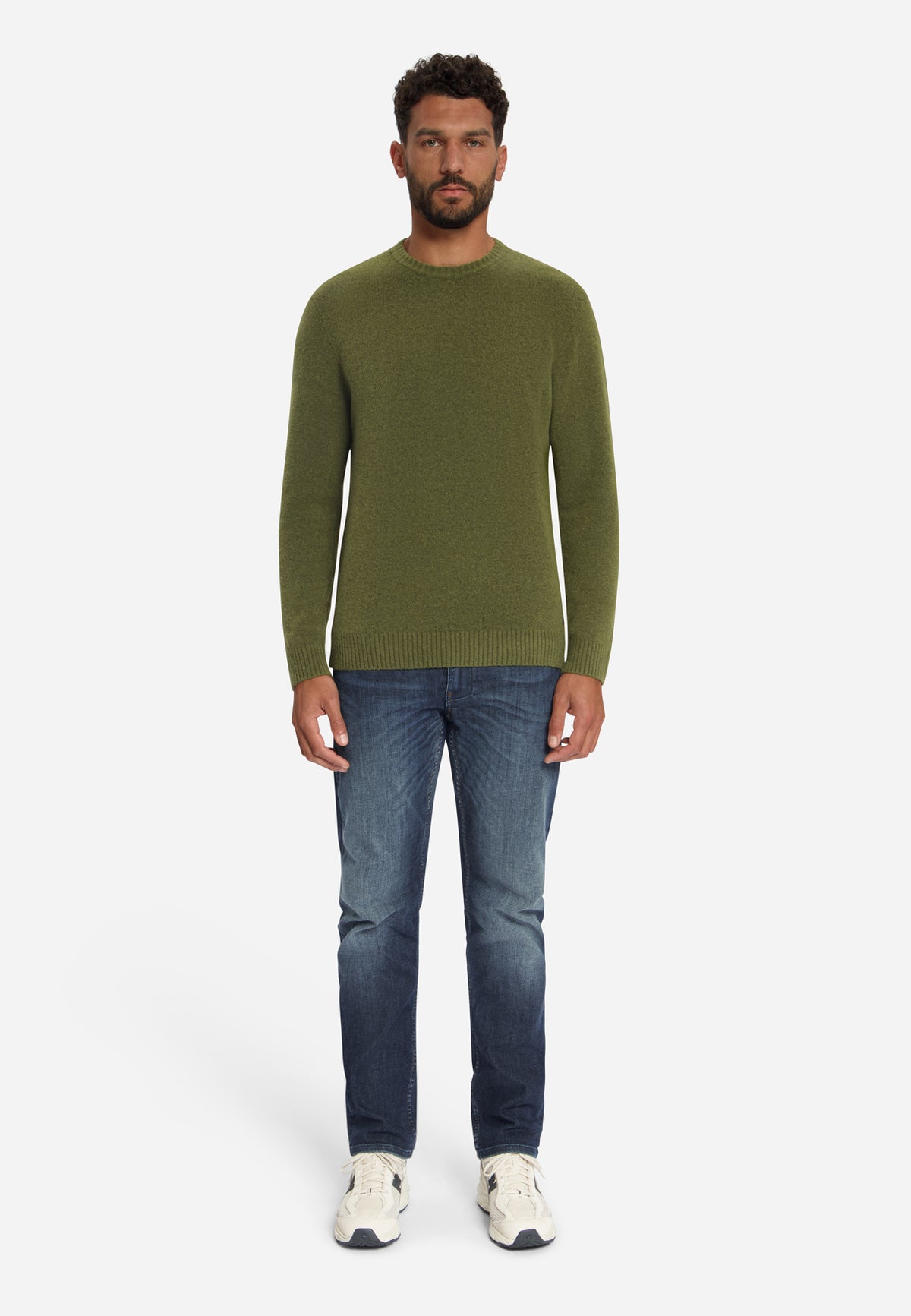 Lightweight Melange Jumper | Moss
