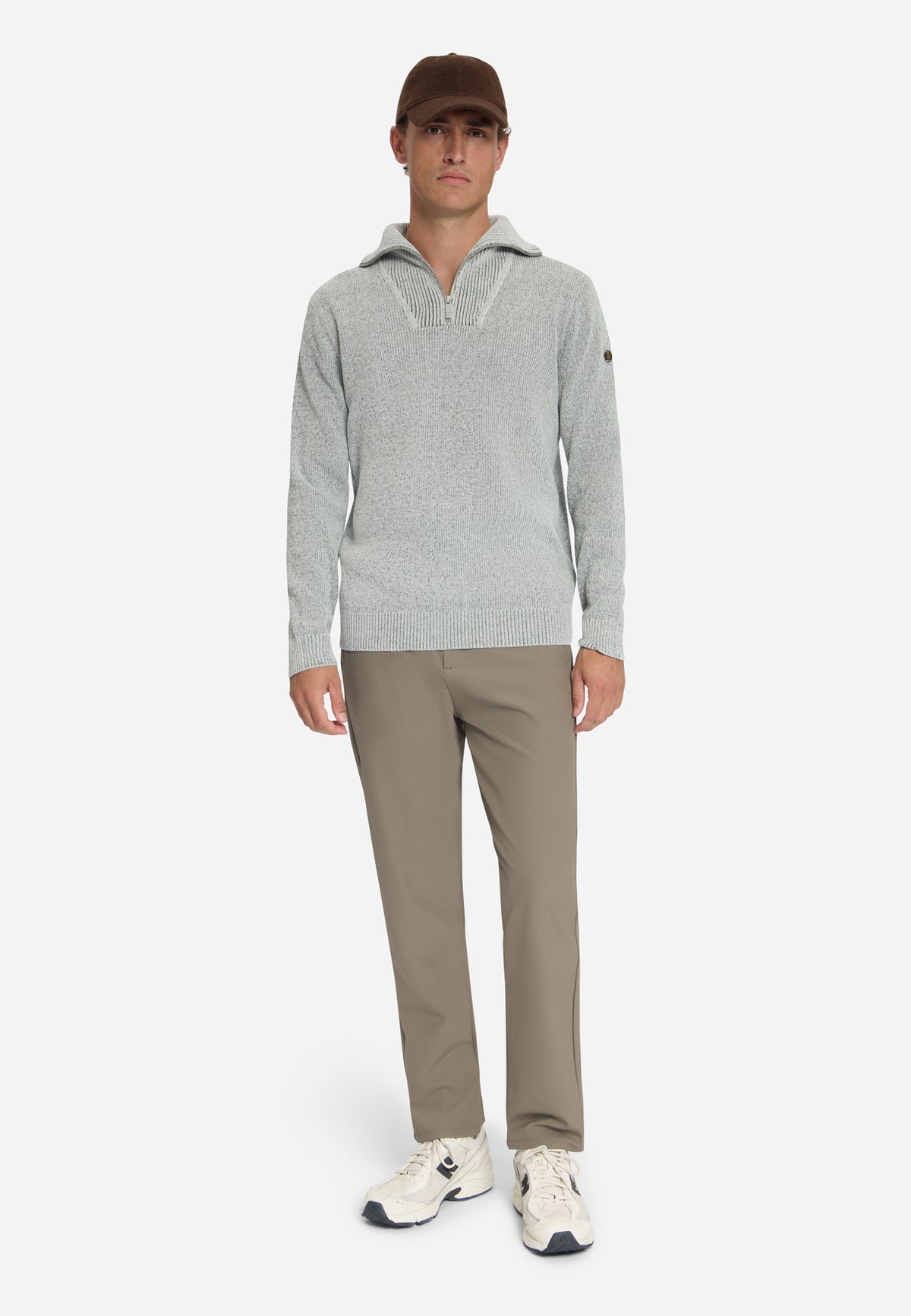 Weicher Half-Zip-Pullover | Stone