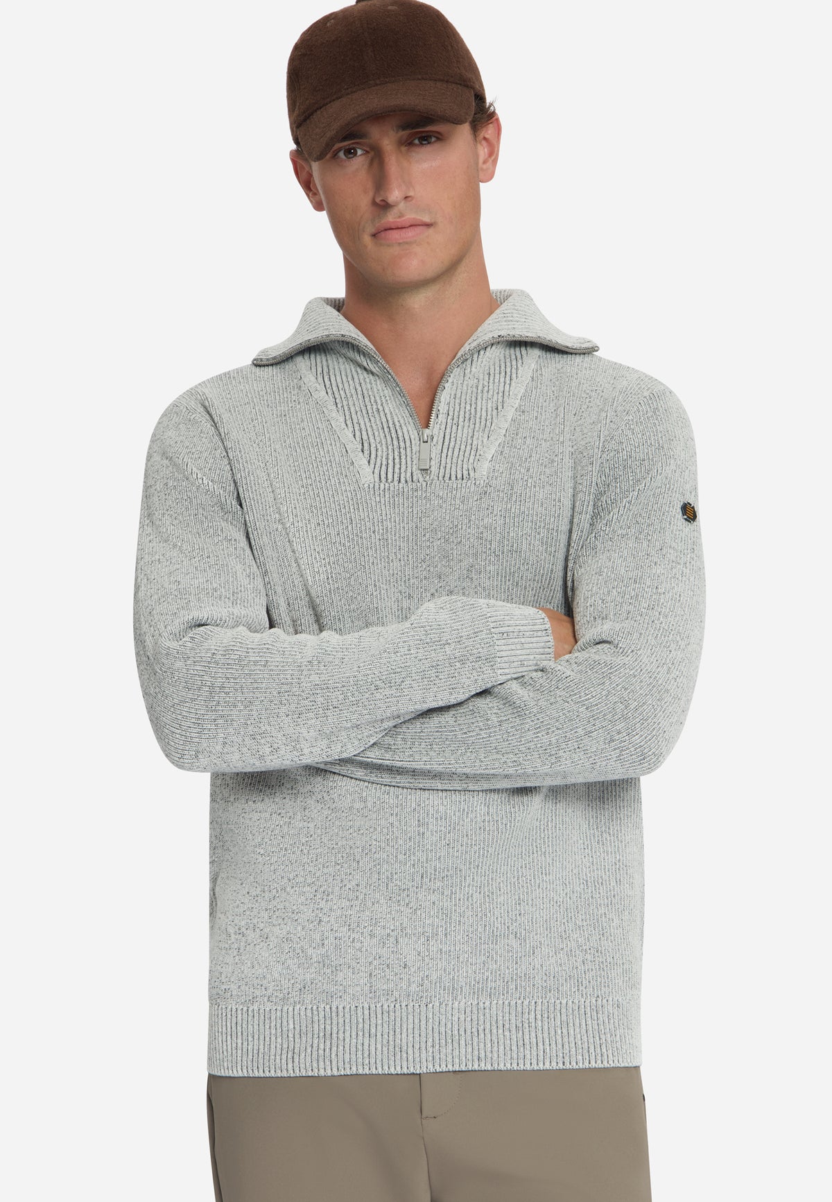 Weicher Half-Zip-Pullover | Stone