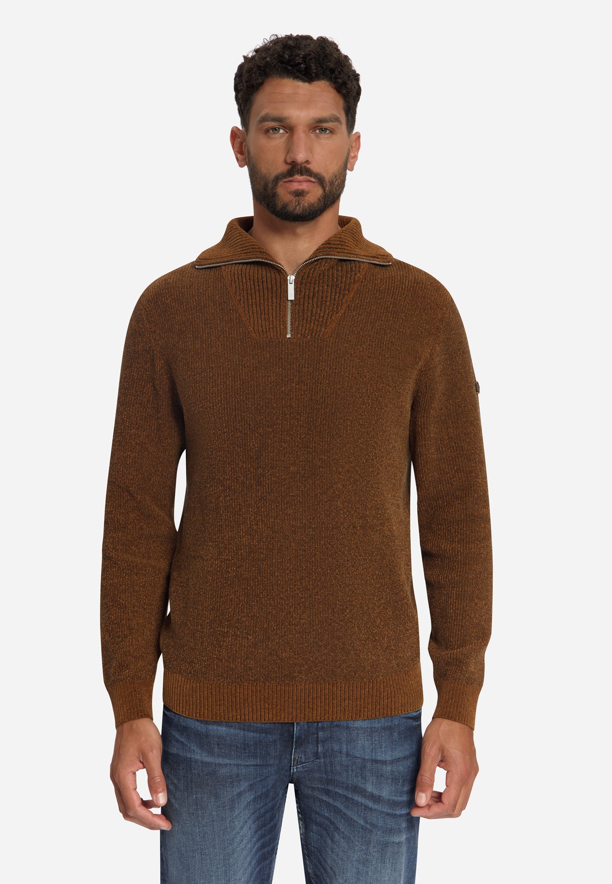 Weicher Half-Zip-Pullover | Caramel