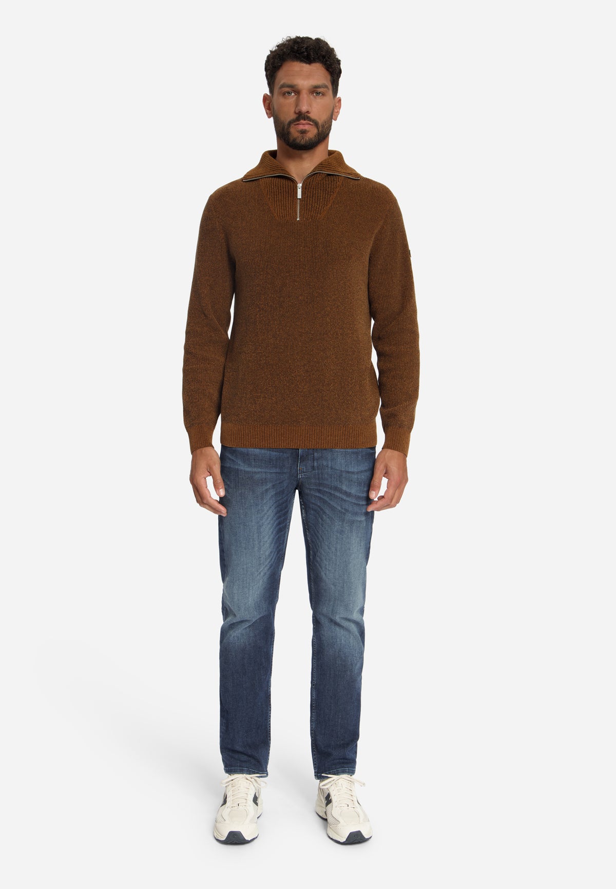 Weicher Half-Zip-Pullover | Caramel