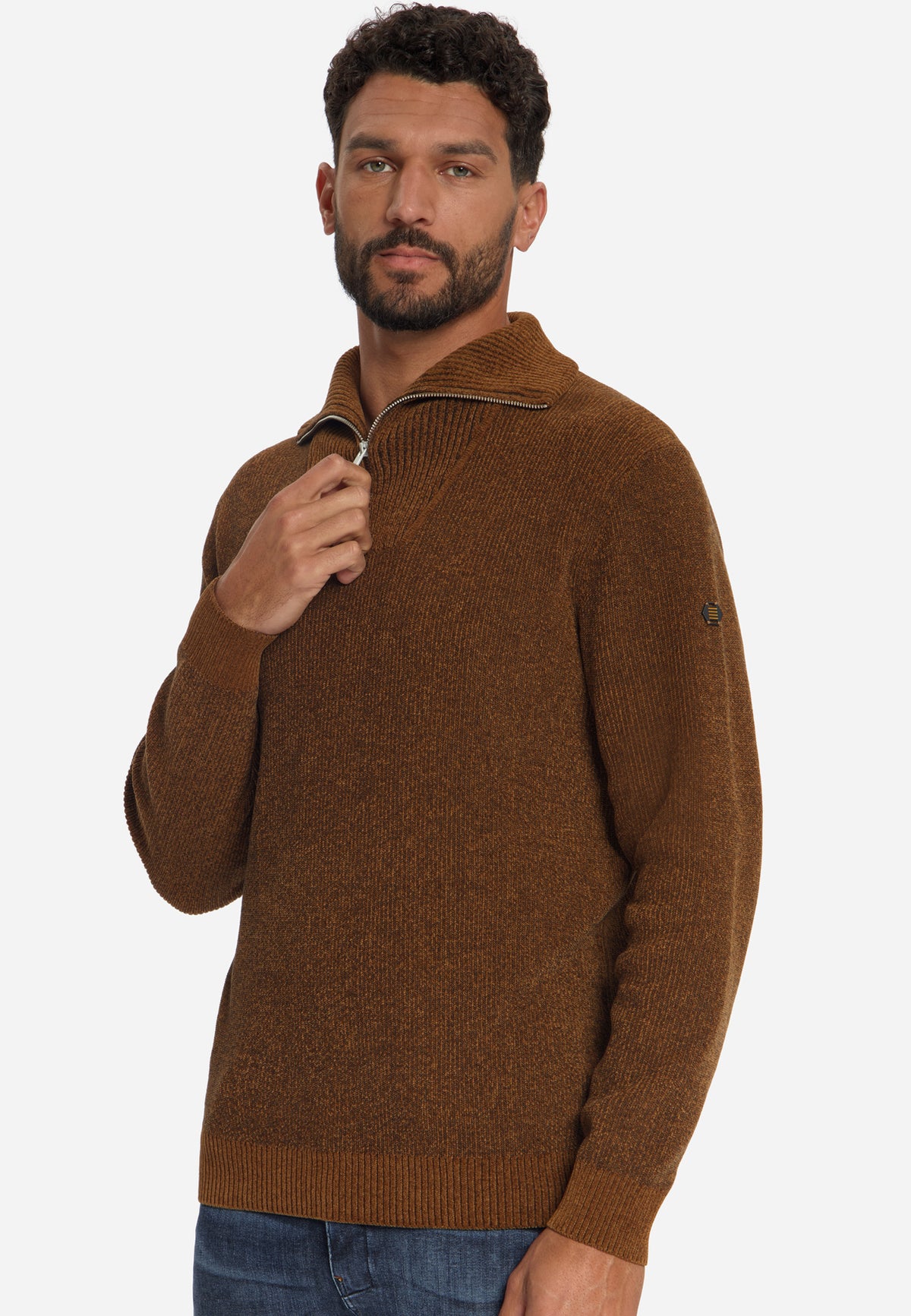 Weicher Half-Zip-Pullover | Caramel