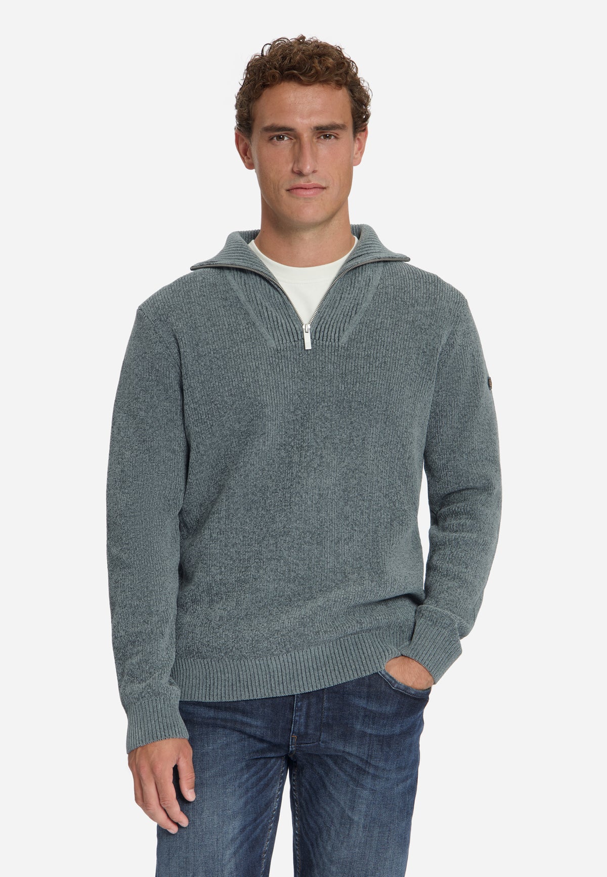 Soft Half-Zip Jumper | Grey Melange