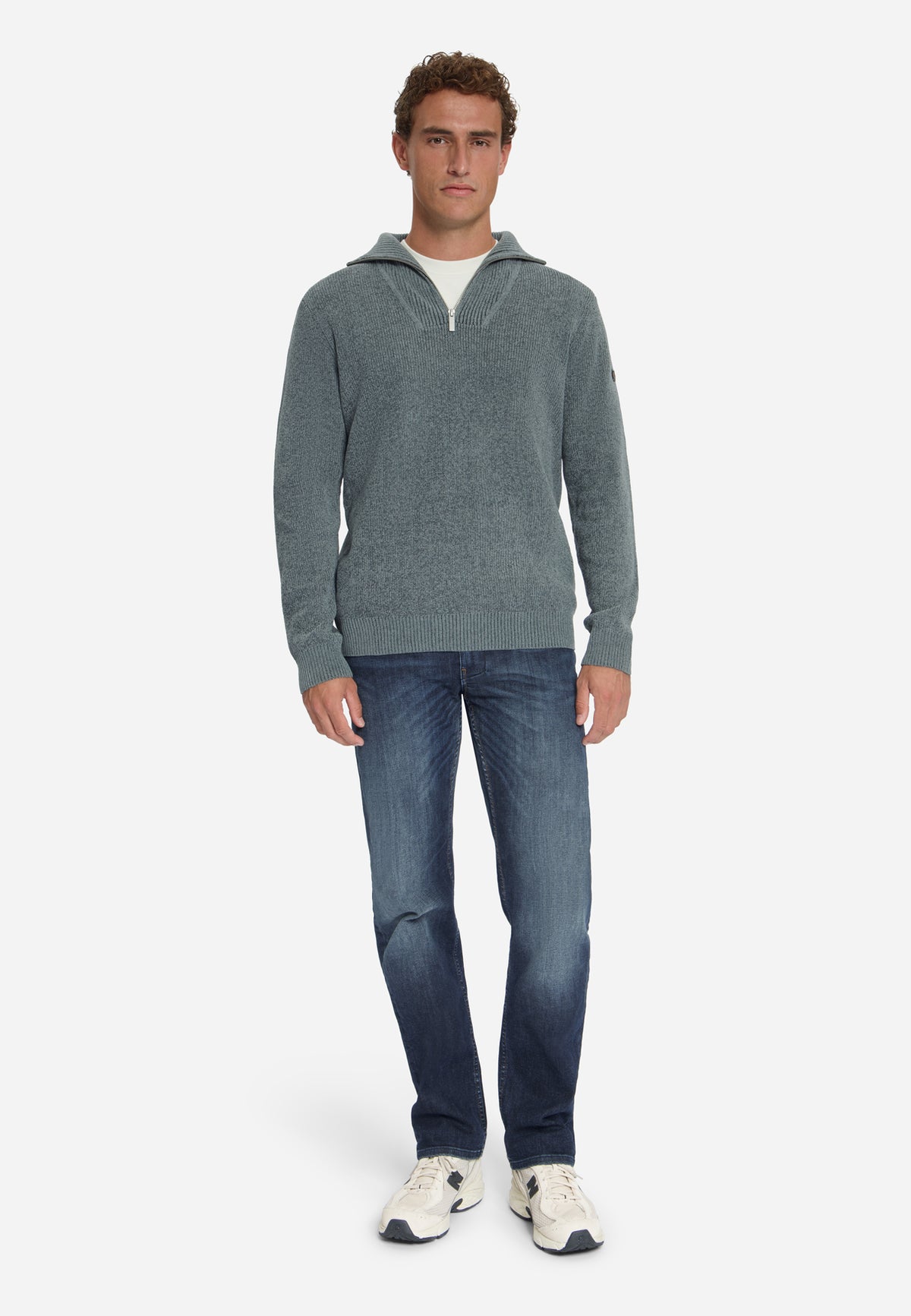 Soft Half-Zip Jumper | Grey Melange