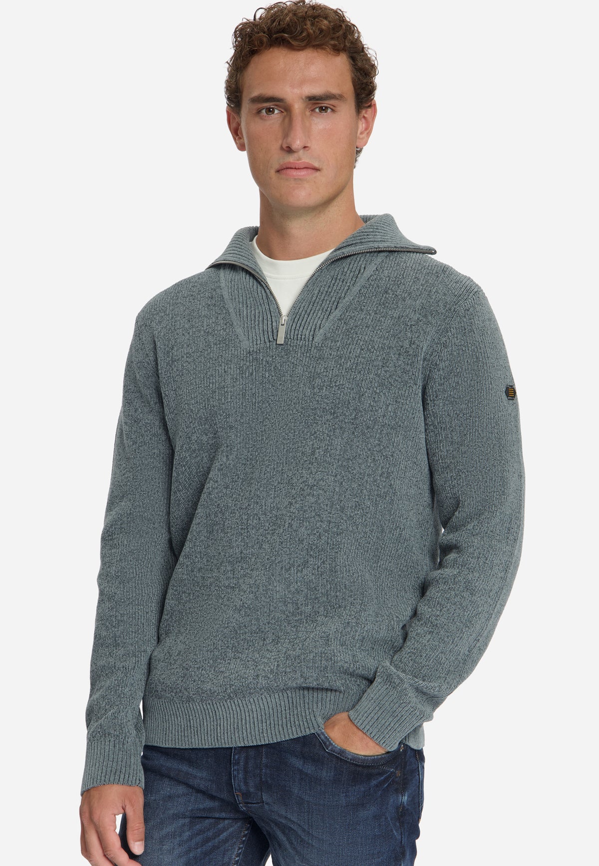 Soft Half-Zip Jumper | Grey Melange