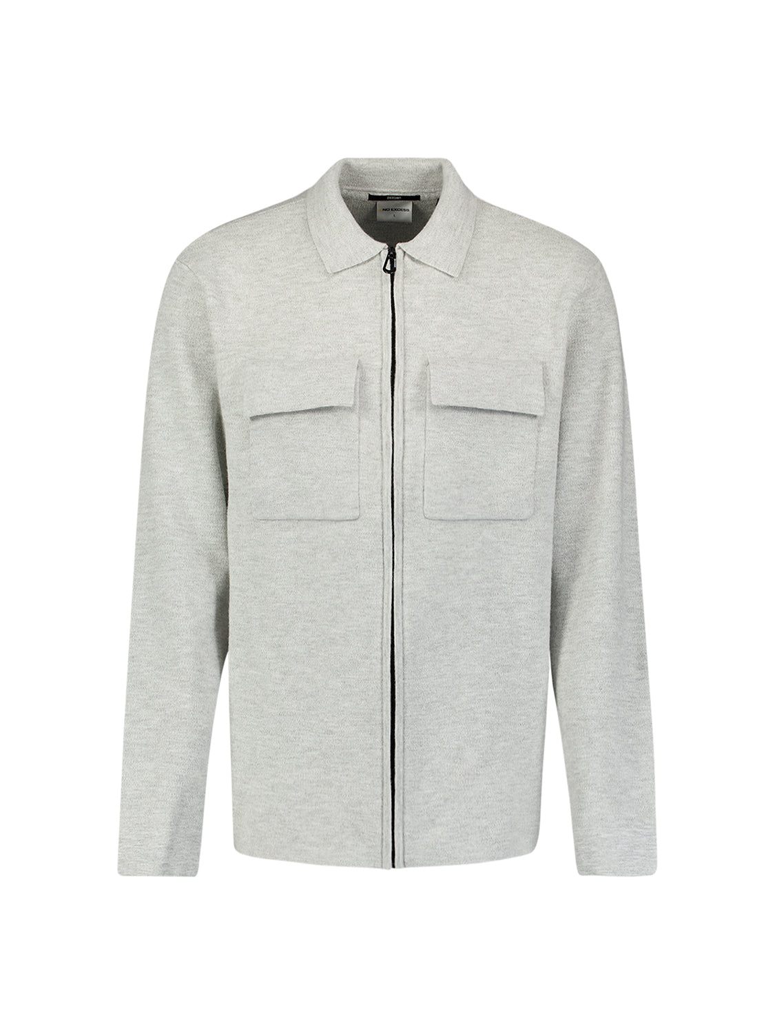 Strickjacke mit Reißverschluss | Light Grey Melange