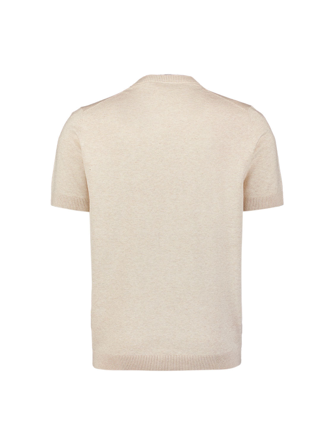 Melange Kurzarm-Strickpullover | Stone