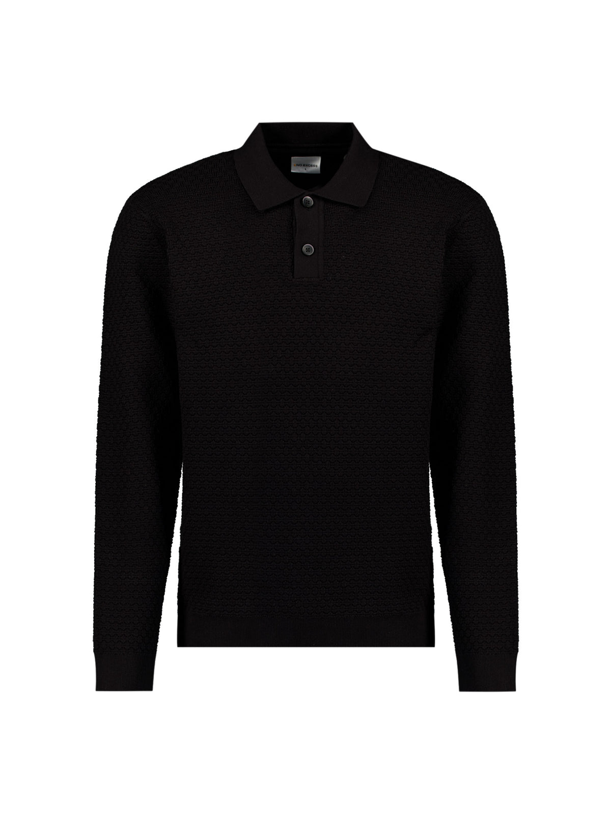 Jacquard-Polo-Pullover | Schwarz