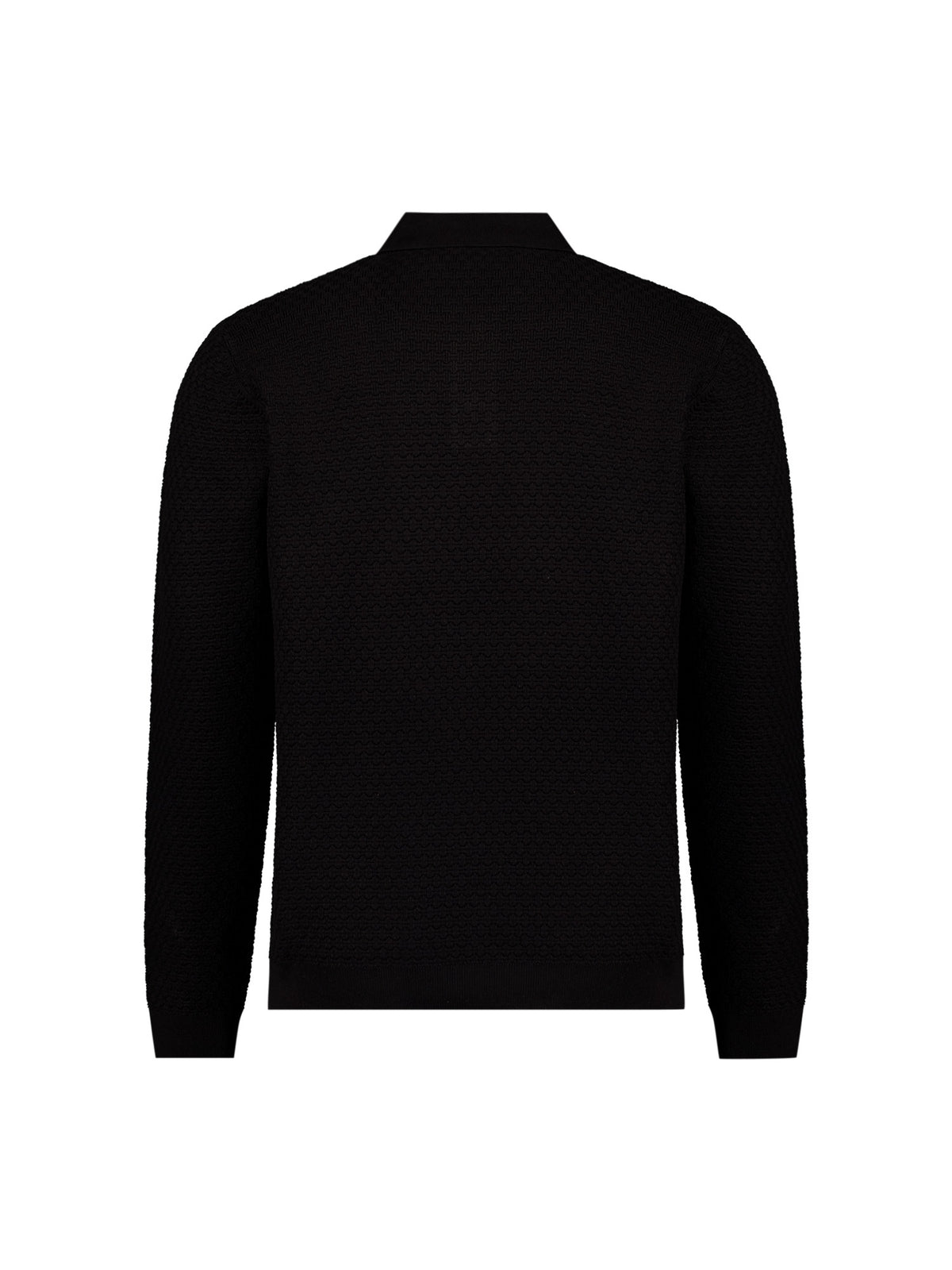 Jacquard-Polo-Pullover | Schwarz