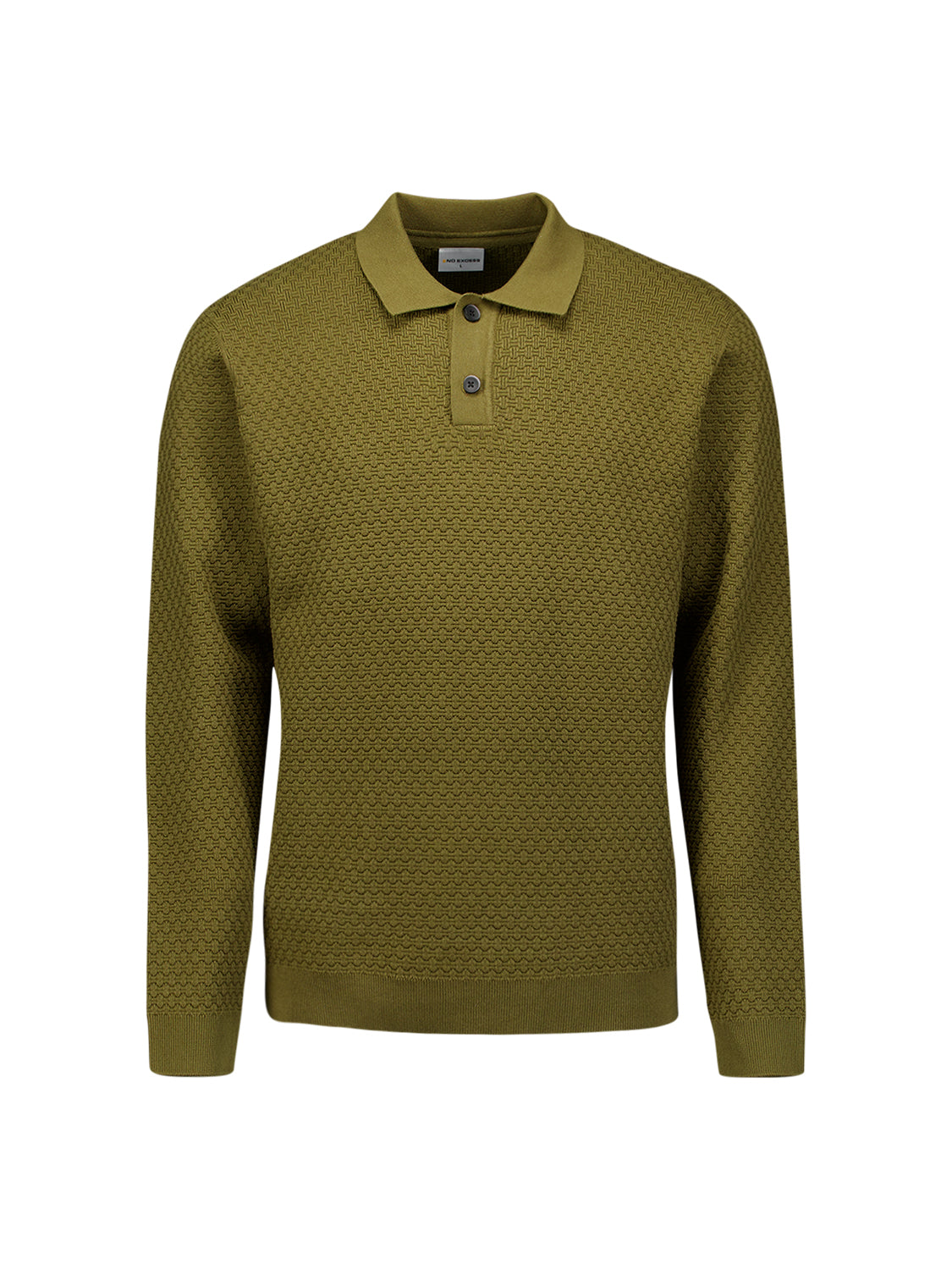 Jacquard-Polo-Pullover | Moss