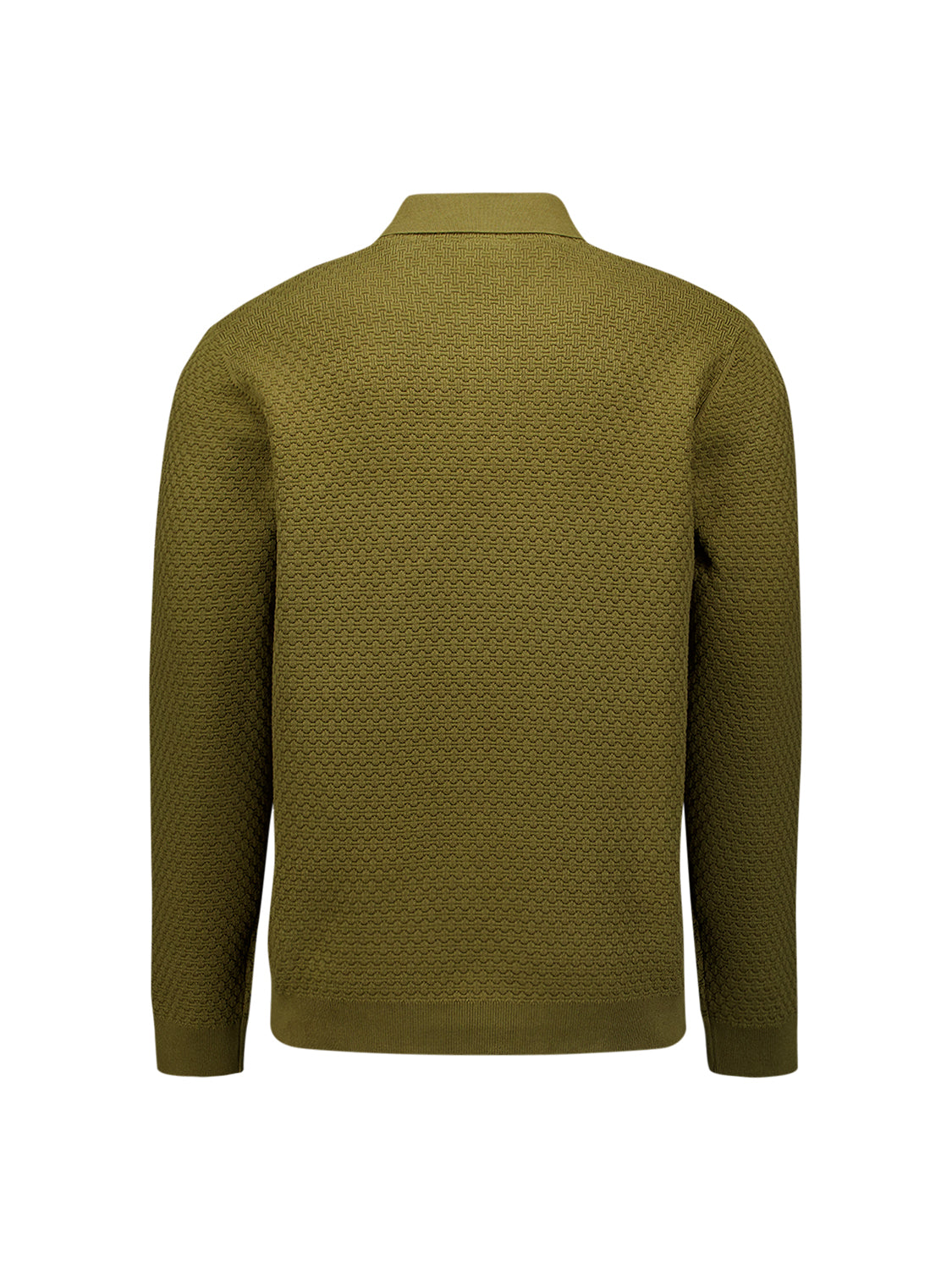Jacquard-Polo-Pullover | Moss