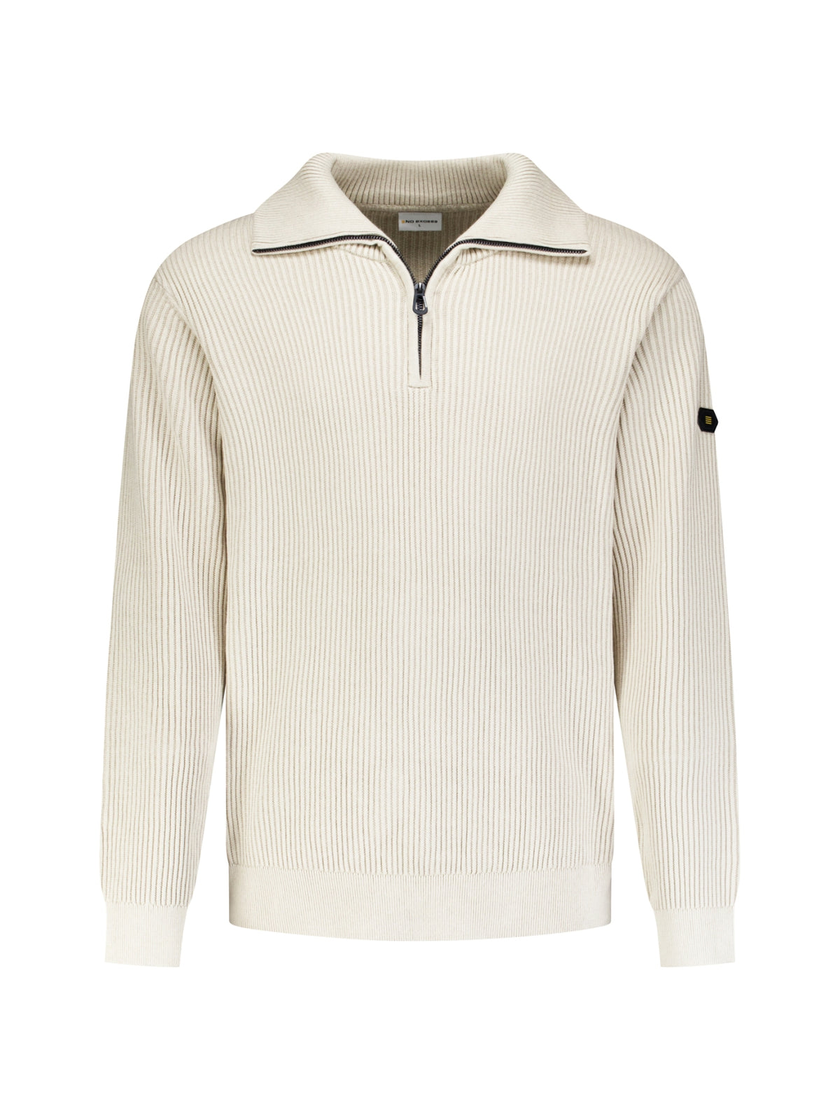 Gerippter Half-Zip-Pullover | Stone